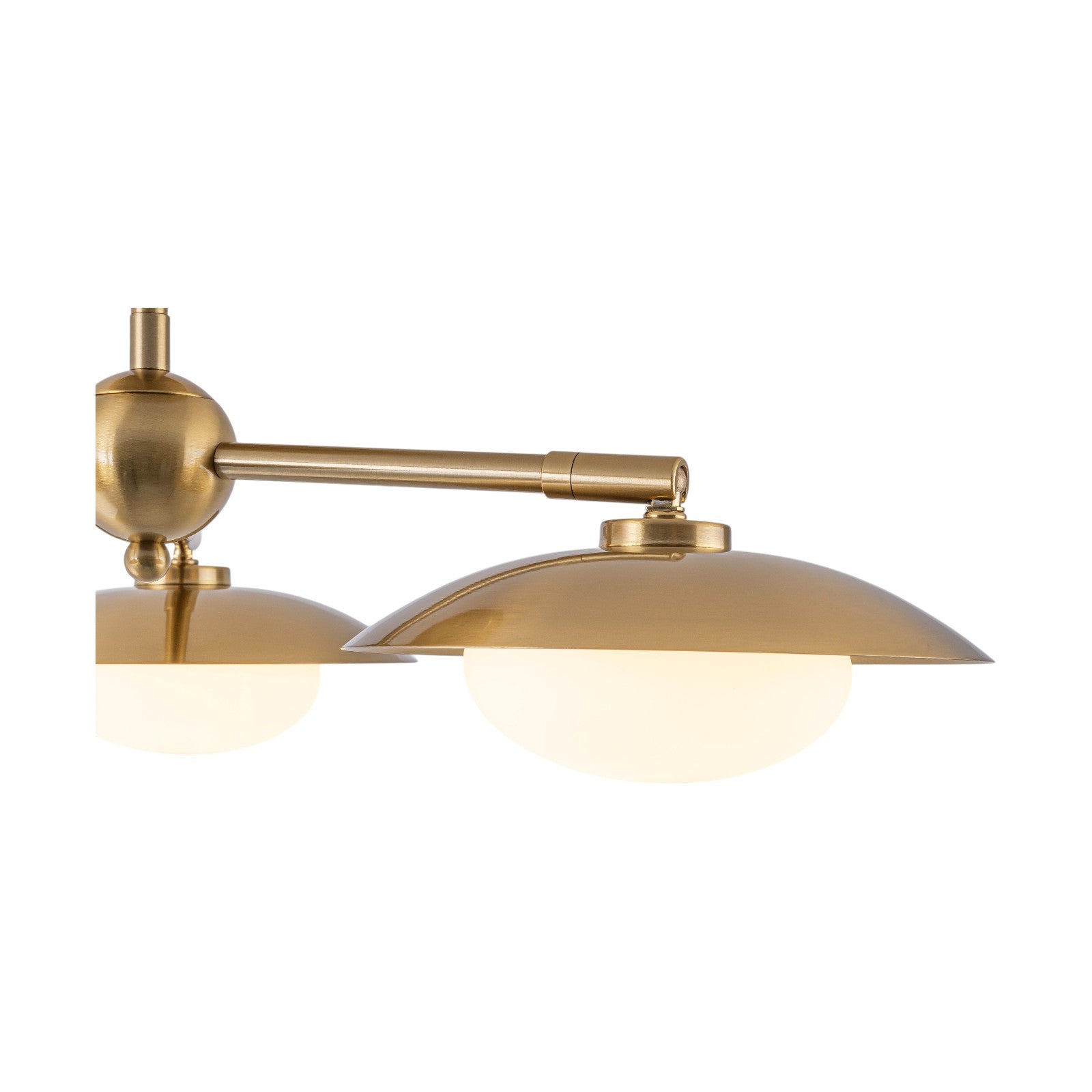 Glowlings 3-Light Mid Century Brass Sputnik Oval Opal Glass Semi Flush Mount Ceiling Light