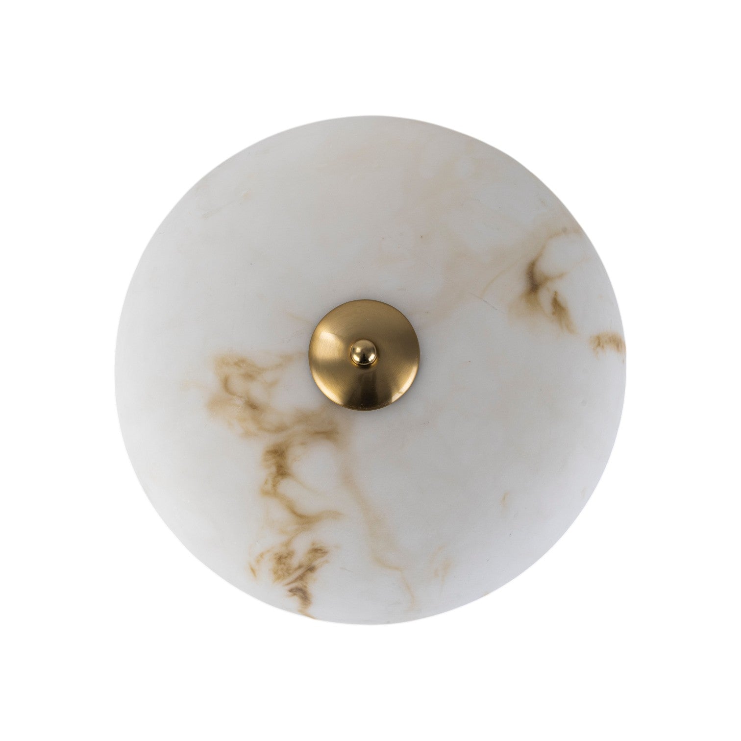 Glowlings 3-Light Mid-Century Brushed Brass Semi-Flush Mount Ceiling Light with Faux Textured Alabaster Glass Bowl Shade
