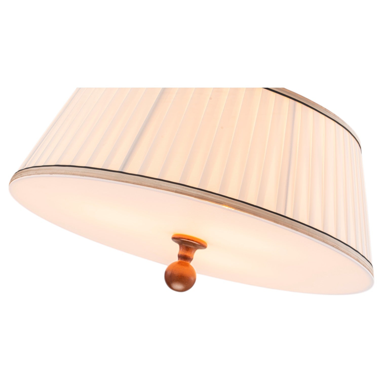 Glowlings 3-Light Mid-Century Modern Brass Drum Pendant Light with Off-White Pleated Fabric Shade