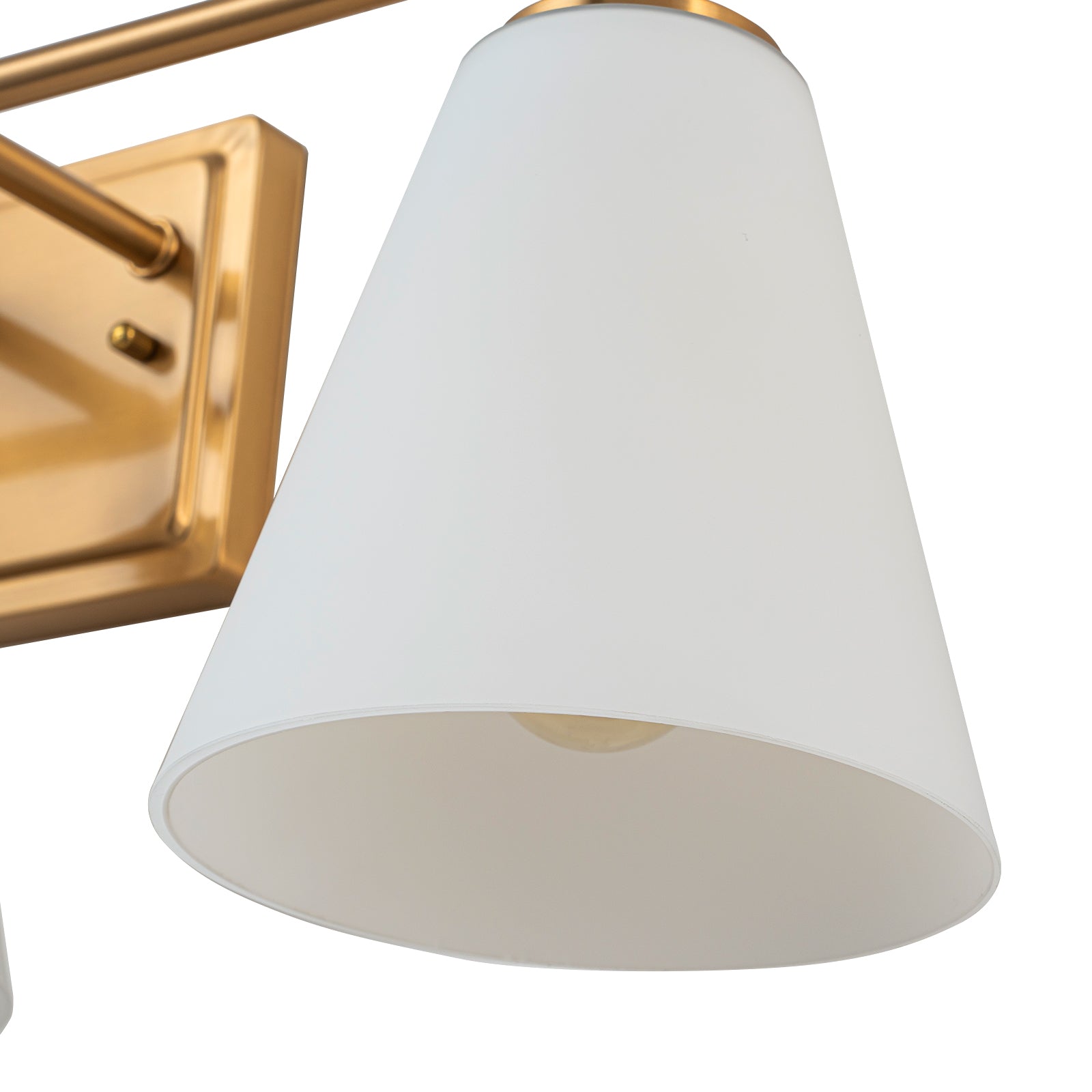 Glowlings 3/4-Light Modern Antique Brass Cone Opal Glass Bathroom Vanity Light