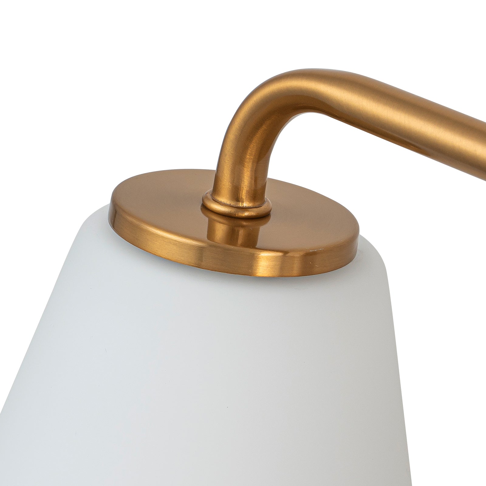 Glowlings 3/4-Light Modern Antique Brass Cone Opal Glass Bathroom Vanity Light