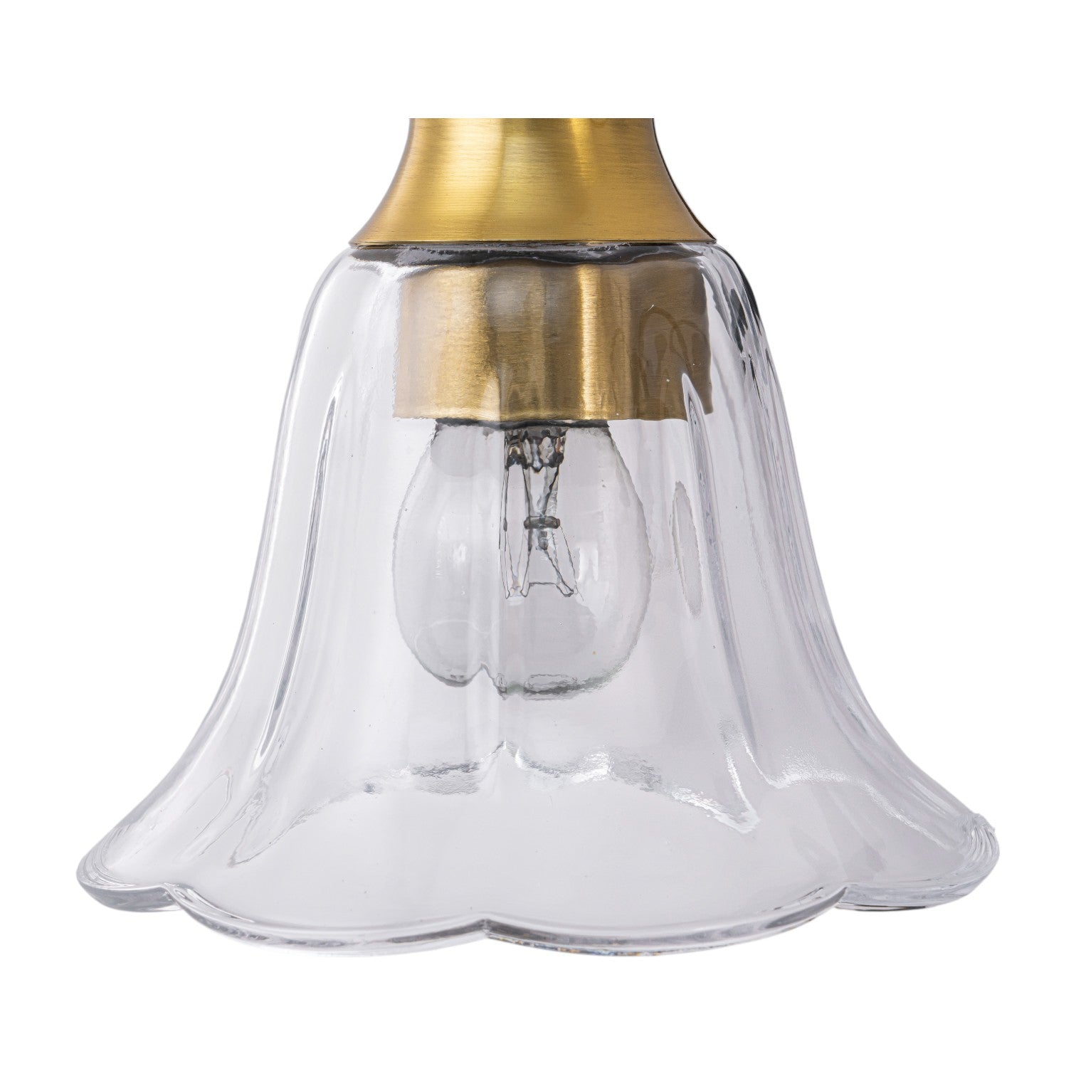 Glowlings 3/4-Light Modern Black & Gold Bathroom Vanity Light Wall Sconce with Flower Clear Glass Shades for Mirror