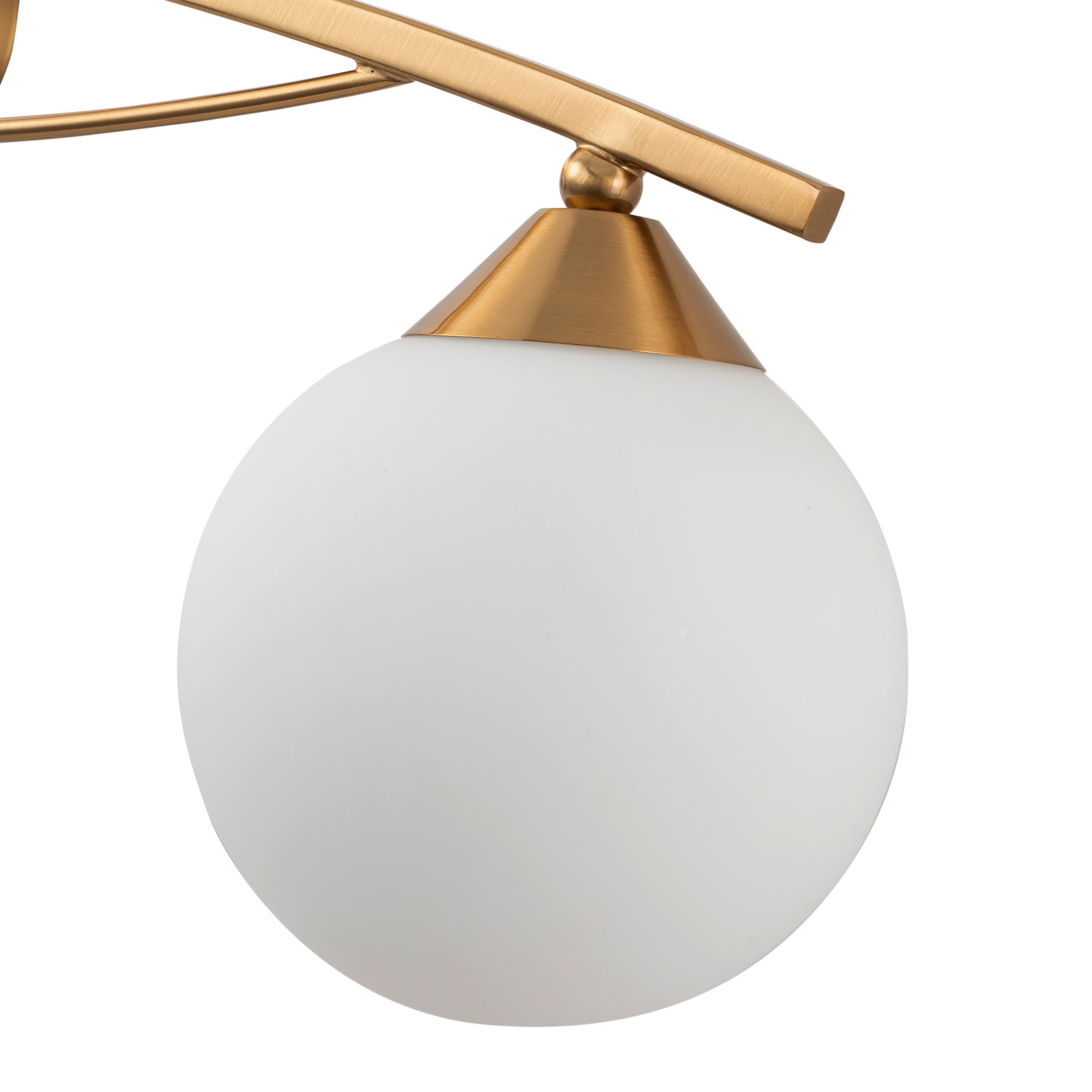 Glowlings 3/4-Light Modern Brass Curve Opal Glass Bathroom Vanity Light