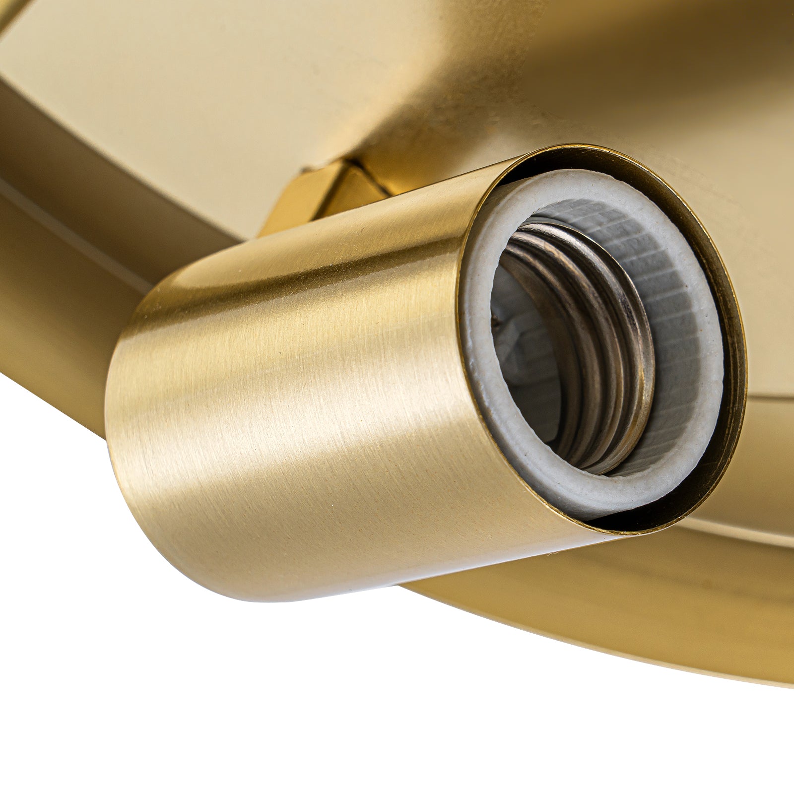 Glowlings 3-Light Modern 14"Wide Clear Ribbed Glass Brass Drum Flush Mount Ceiling Light