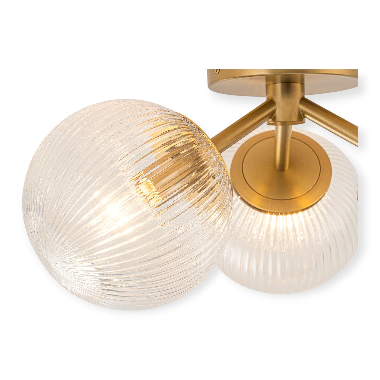 Glowlings 3-Light Modern 18"Wide Globe Glass Sputnik Semi-Flush Mount Ceiling Light