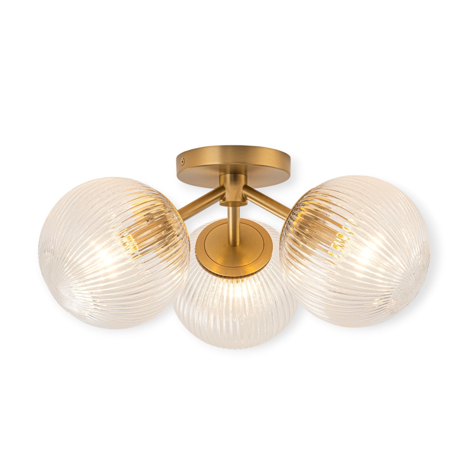 Glowlings 3-Light Modern 18"Wide Globe Glass Sputnik Semi-Flush Mount Ceiling Light