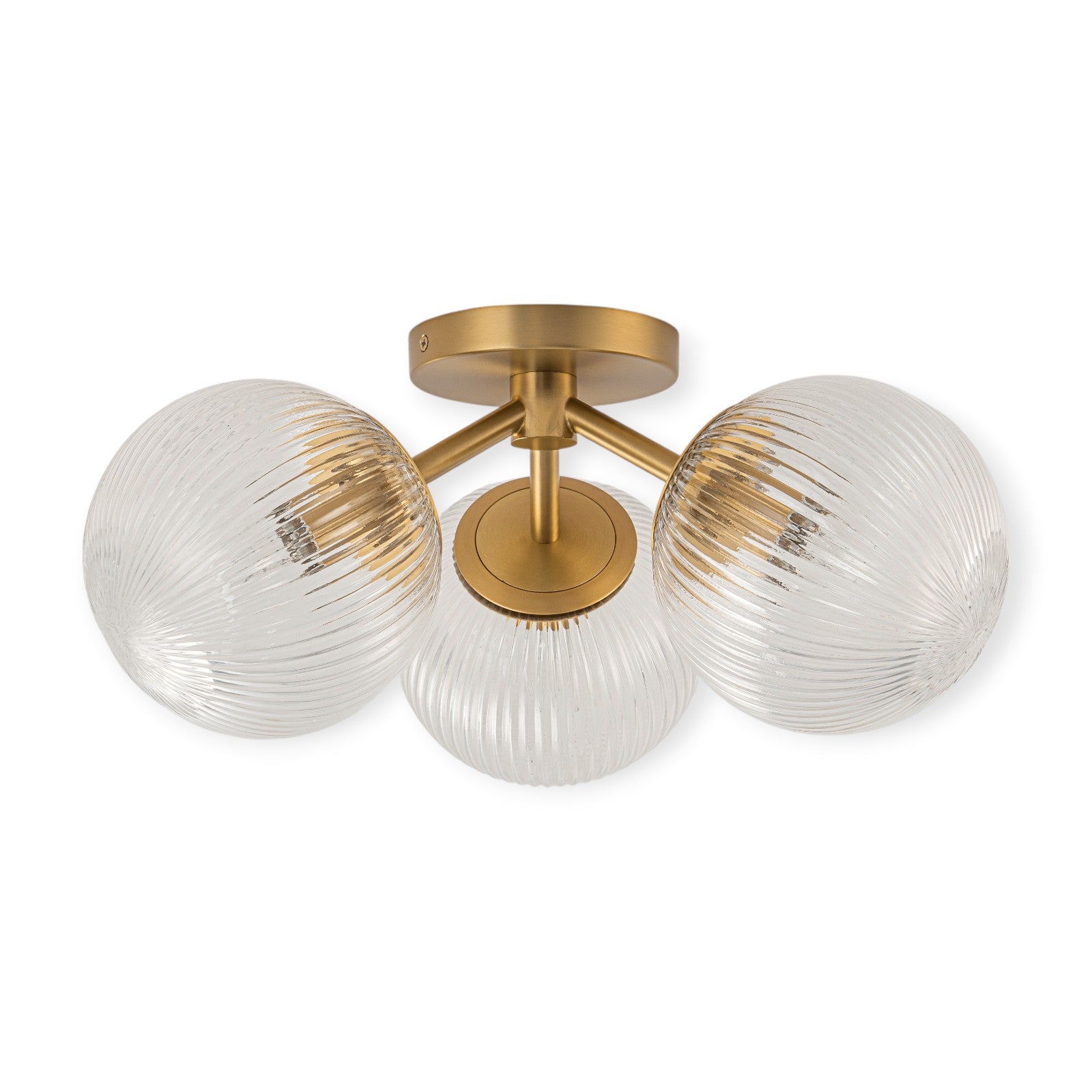 Glowlings 3-Light Modern 18"Wide Globe Glass Sputnik Semi-Flush Mount Ceiling Light