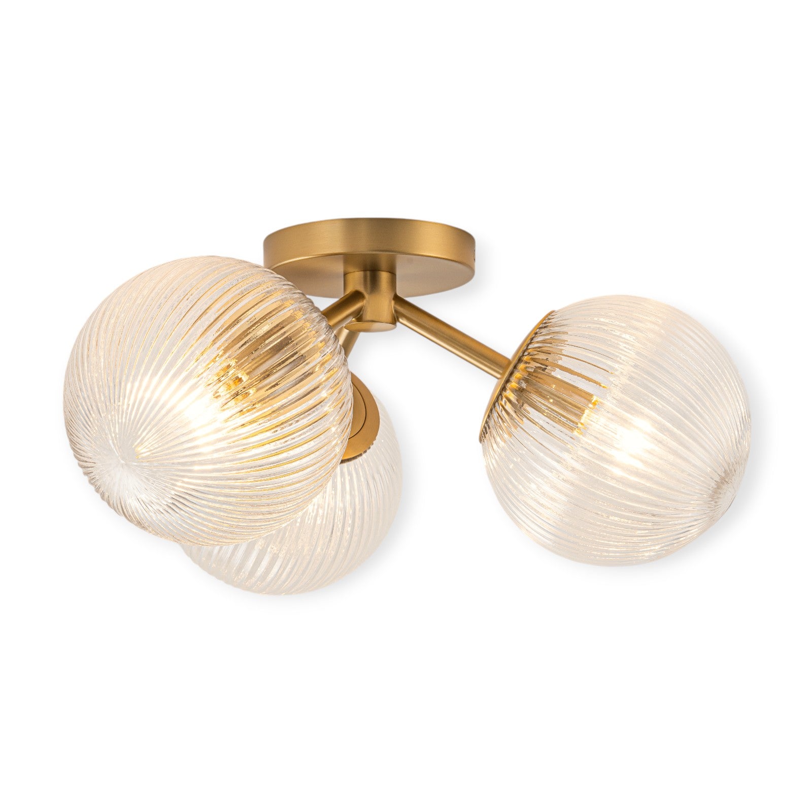 Glowlings 3-Light Modern 18"Wide Globe Glass Sputnik Semi-Flush Mount Ceiling Light