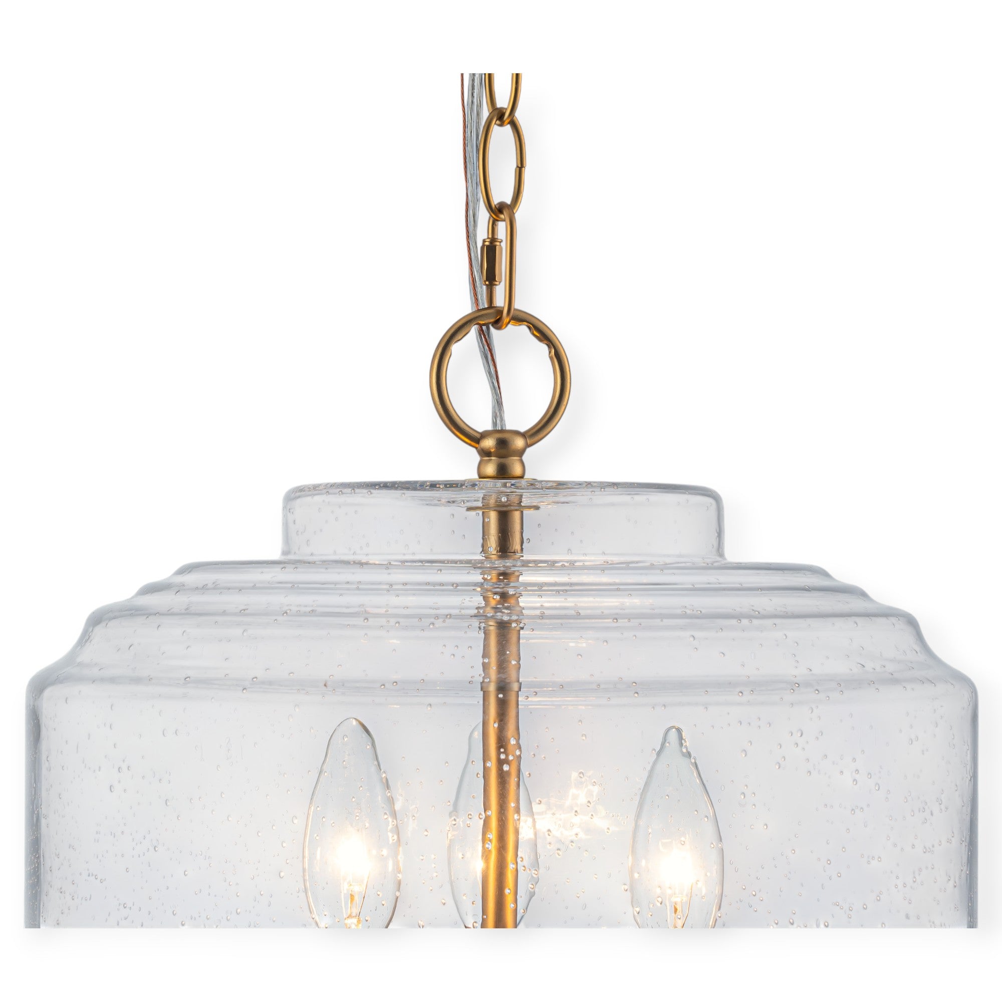 Glowlings 3-Light Modern 13"Wide Dome Clear Seeded Glass Pendant Light