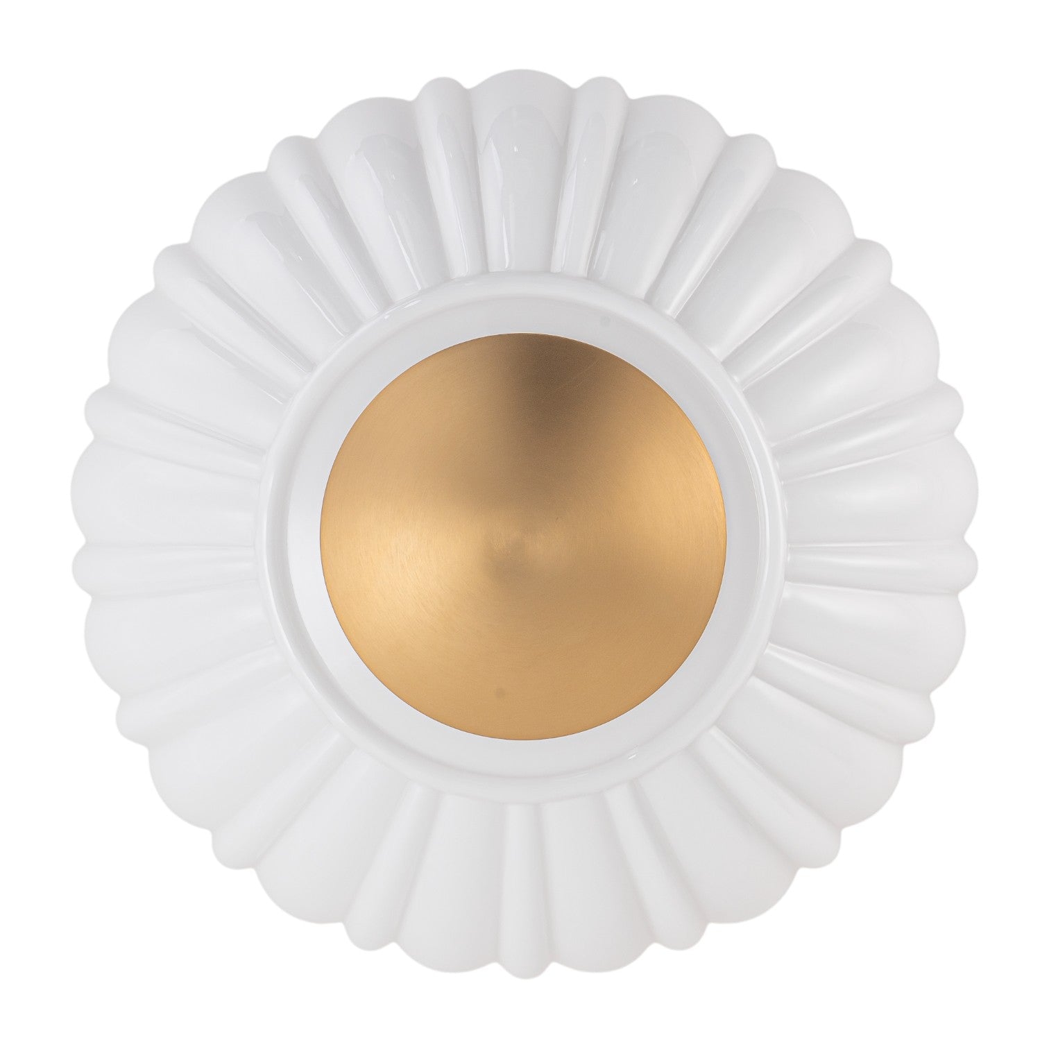 Glowlings 3-Light Modern 15"Wide Brass Flower Shape Opal Glass Semi-Flush Mount Ceiling Light