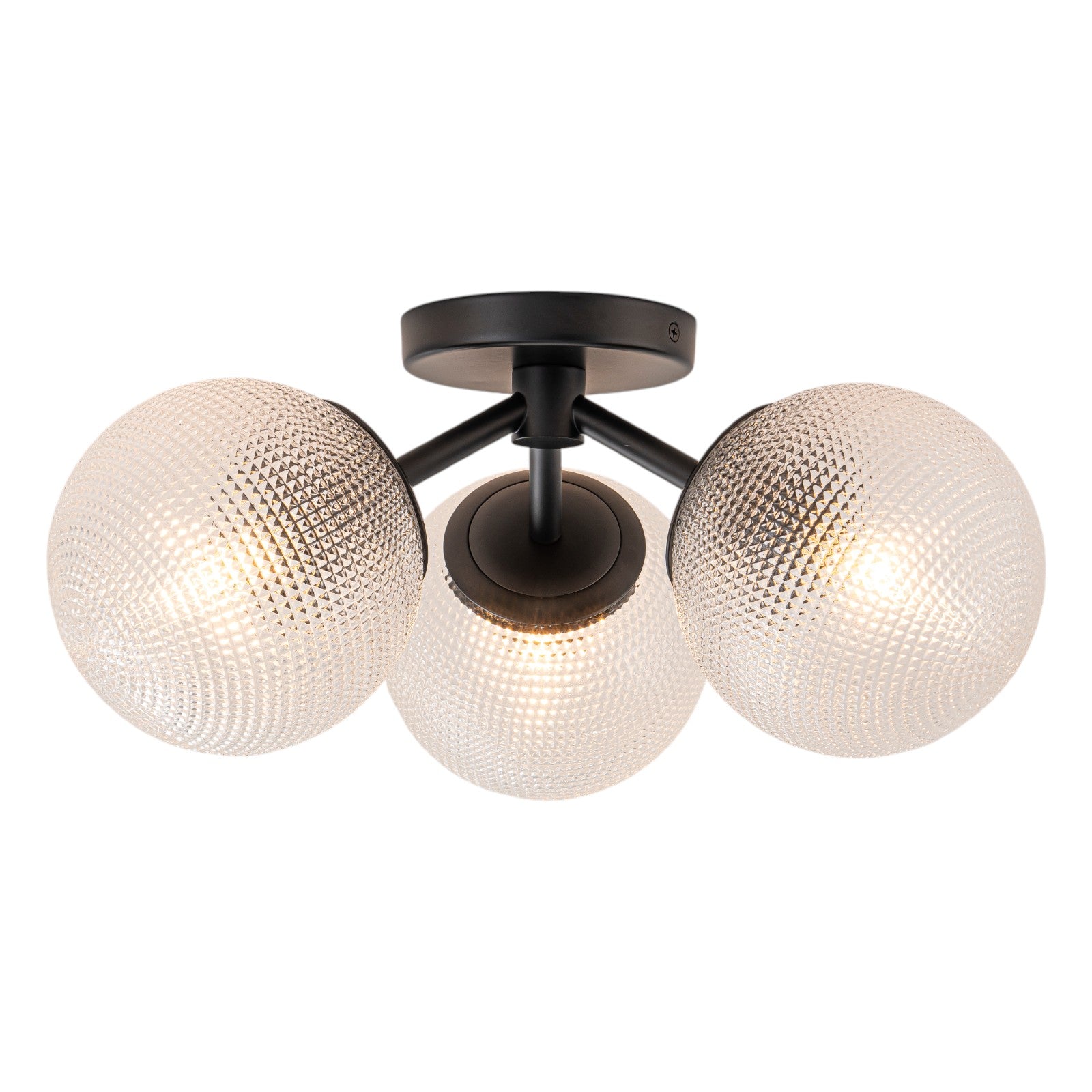 Glowlings 3-Light Modern 18"Wide Globe Glass Sputnik Semi-Flush Mount Ceiling Light