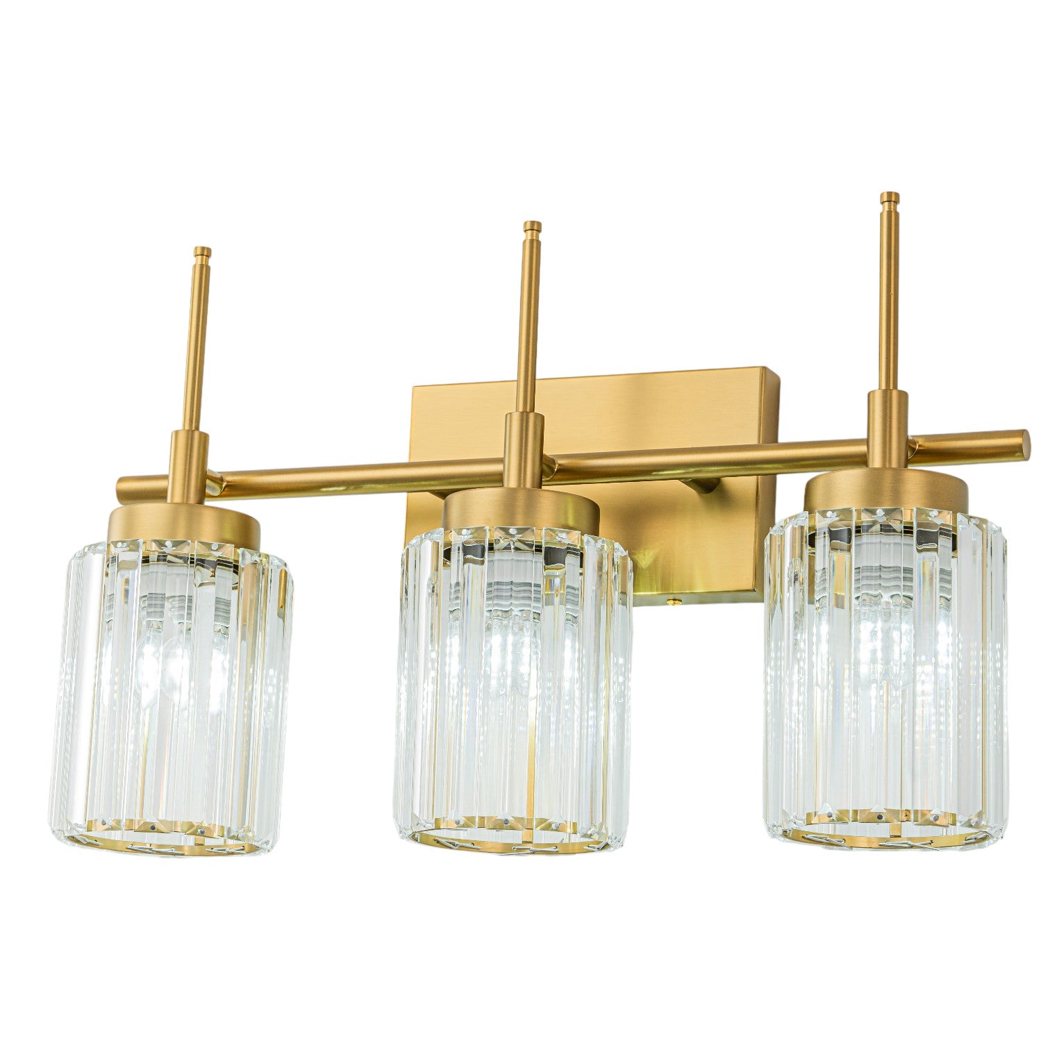 Glowlings 1/2/3/4/5-Light Modern Black/Gold Dimmable Round Crystal Bathroom Vanity Light