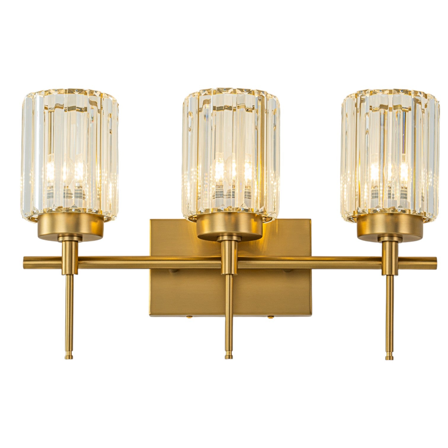 Glowlings 1/2/3/4/5-Light Modern Black/Gold Dimmable Round Crystal Bathroom Vanity Light