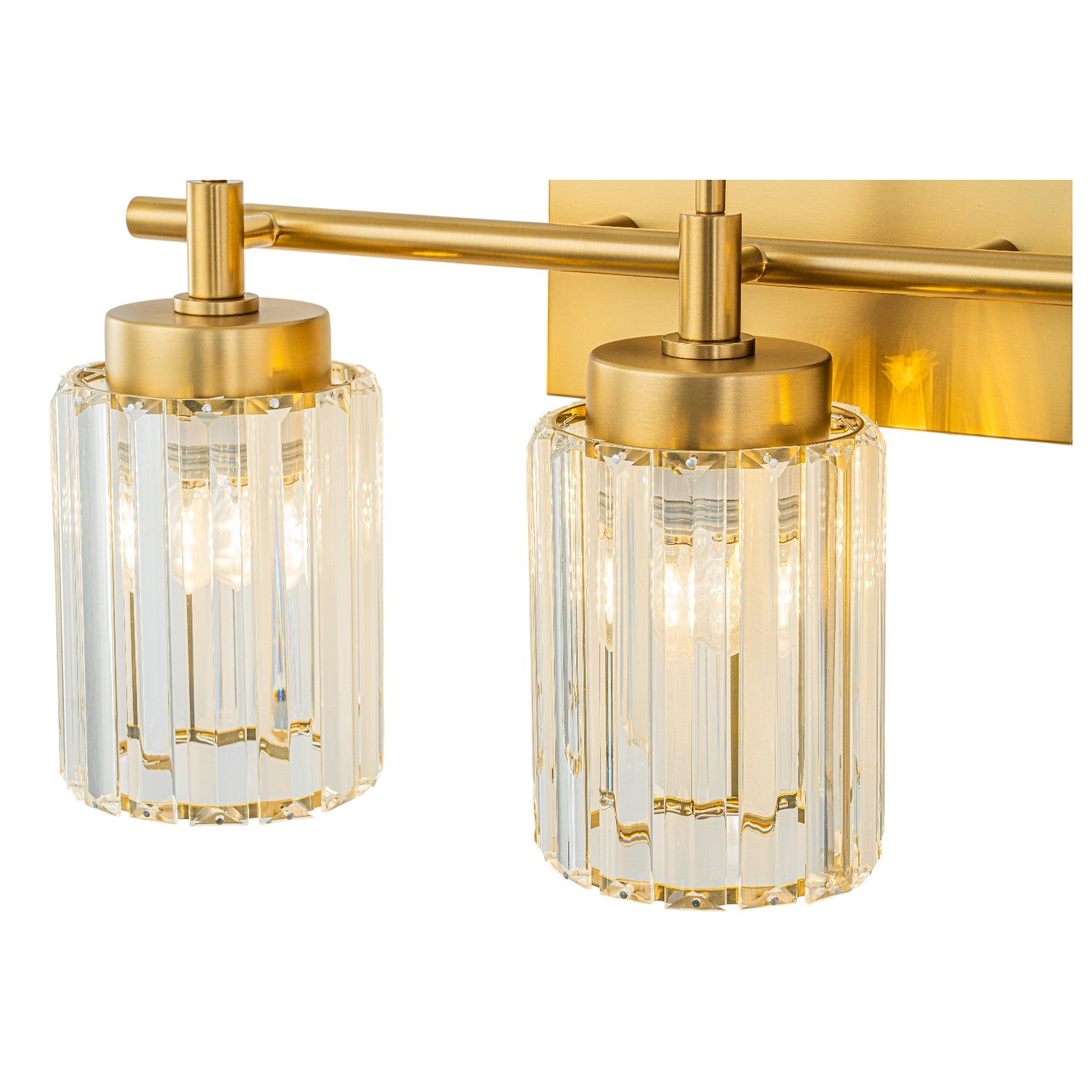 Glowlings 1/2/3/4/5-Light Modern Black/Gold Dimmable Round Crystal Bathroom Vanity Light