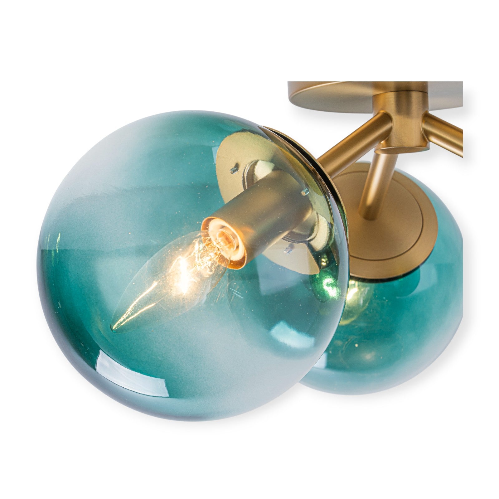 Glowlings 3-Light Modern 18"Wide Globe Glass Sputnik Semi-Flush Mount Ceiling Light