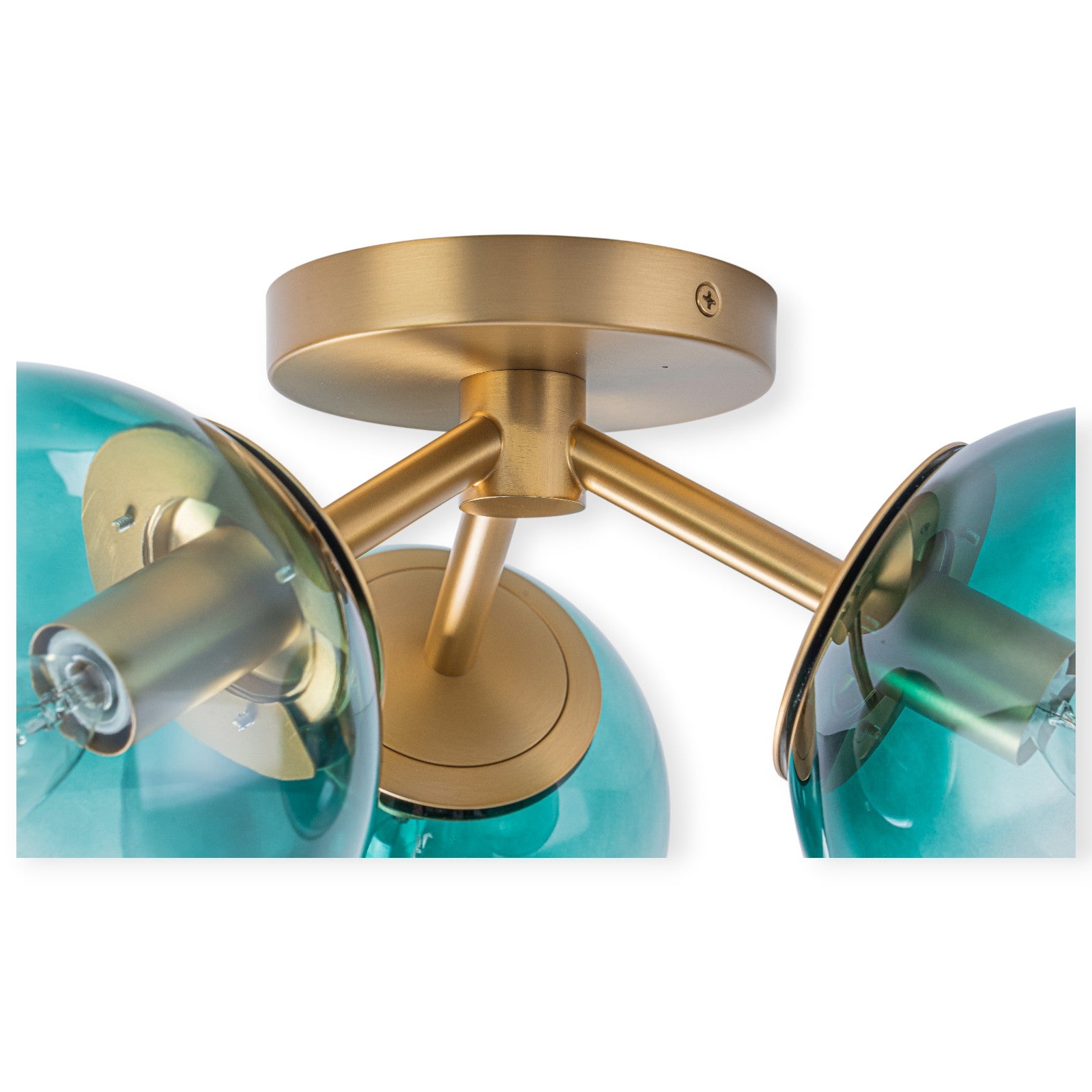 Glowlings 3-Light Modern 18"Wide Globe Glass Sputnik Semi-Flush Mount Ceiling Light