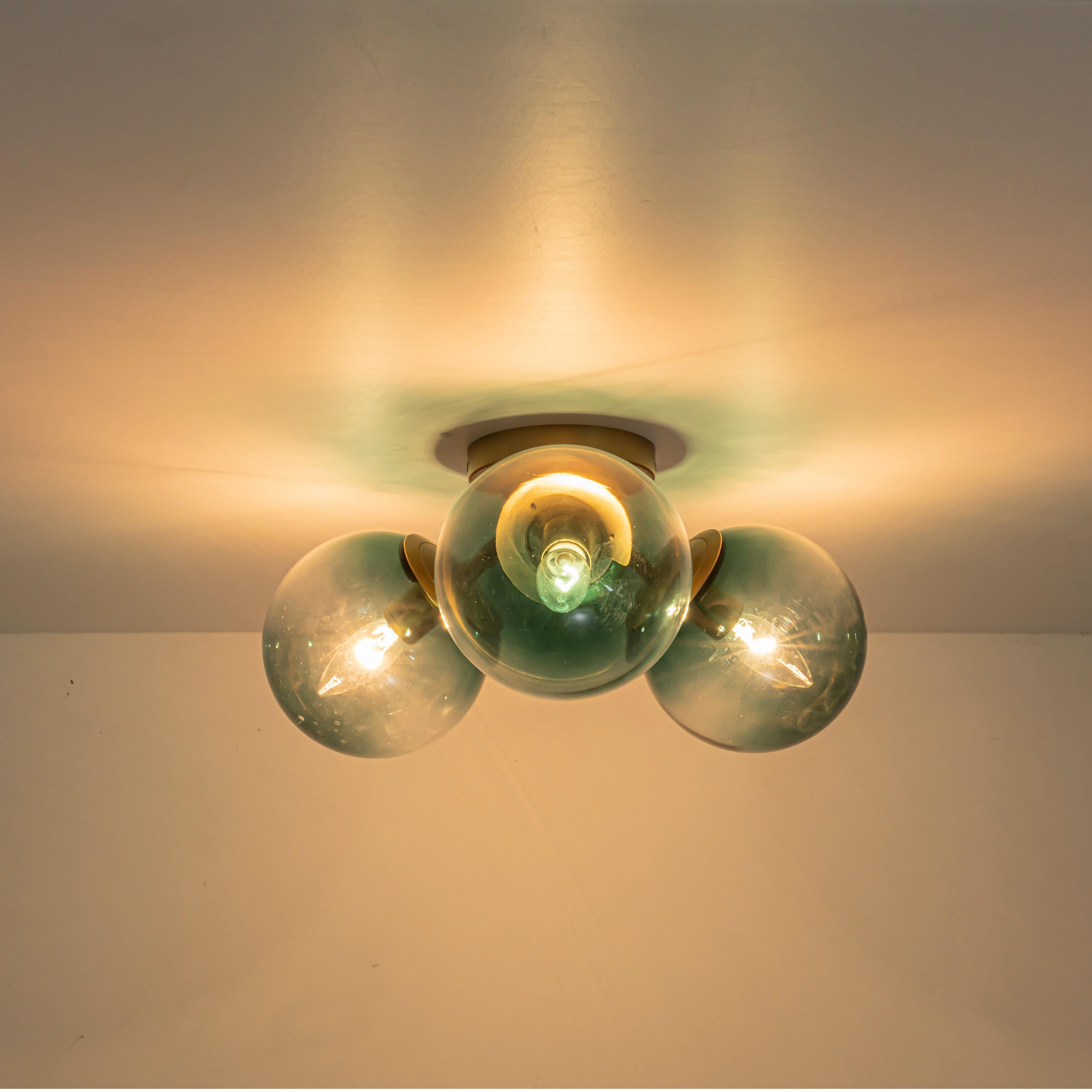 Glowlings 3-Light Modern 18"Wide Globe Glass Sputnik Semi-Flush Mount Ceiling Light