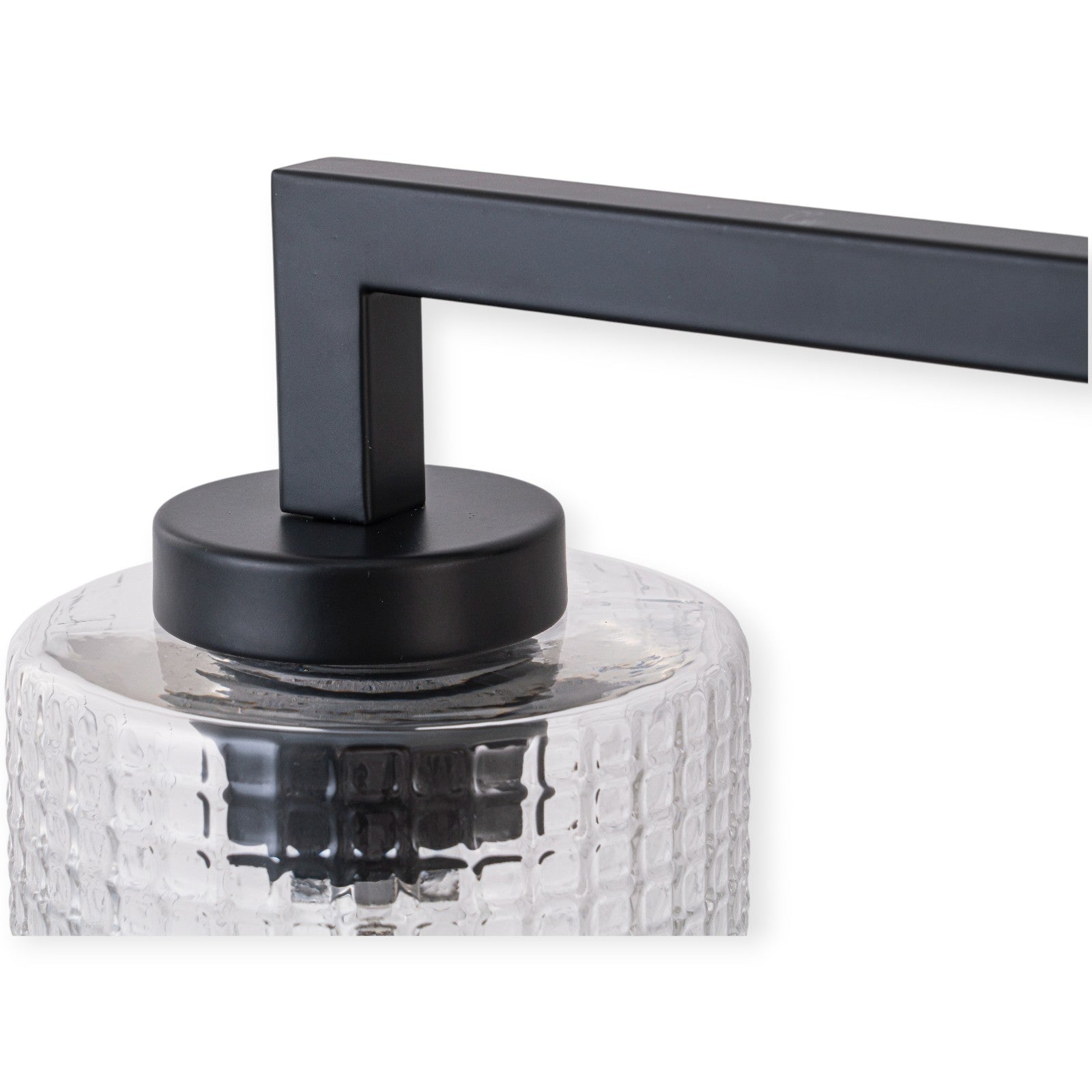 Glowlings 3/4-Light Modern Patterned Textured Glass Cylinder Bathroom Vanity Light Wall Sconce for Mirror Cabinet