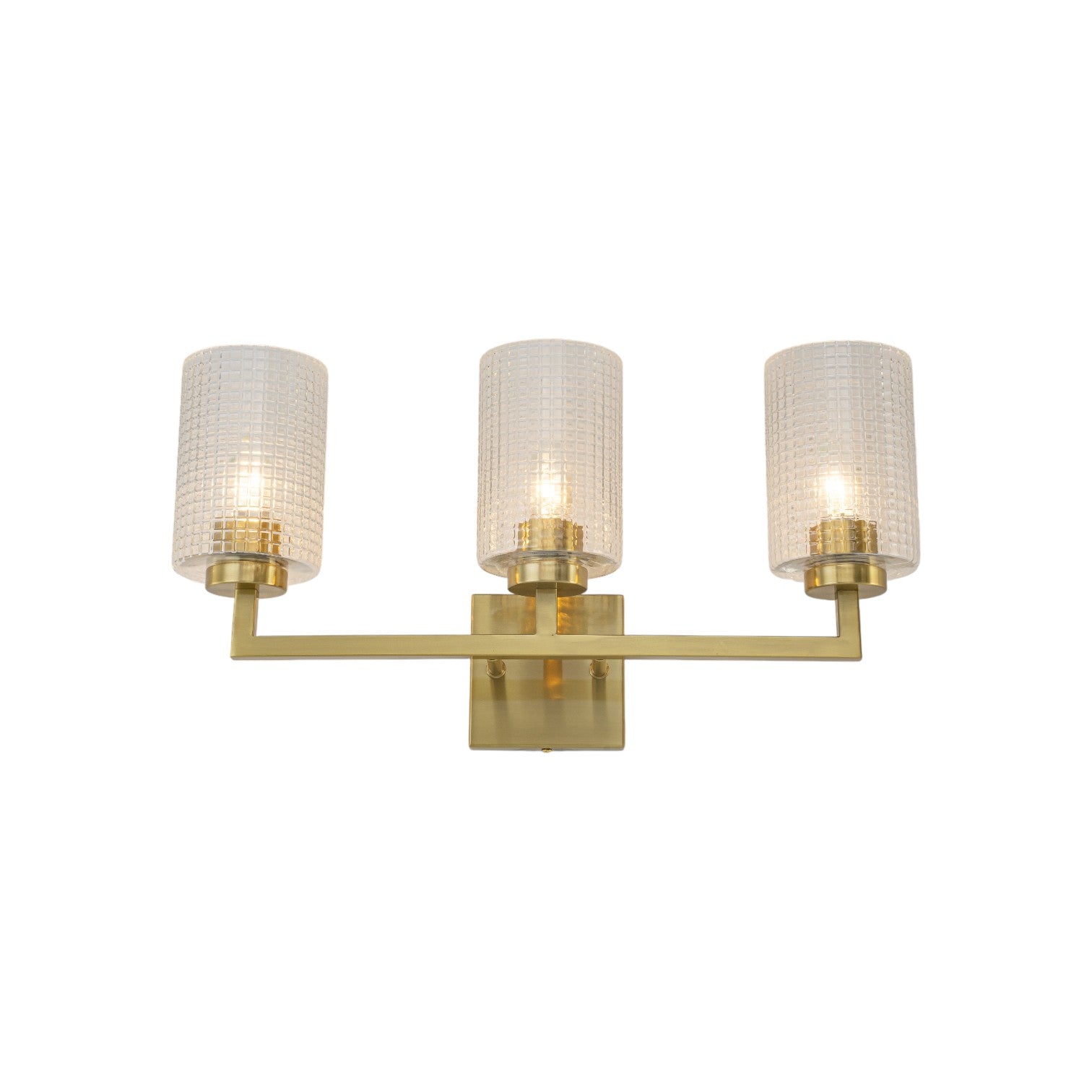 Glowlings 3/4-Light Modern Patterned Textured Glass Cylinder Bathroom Vanity Light Wall Sconce for Mirror Cabinet