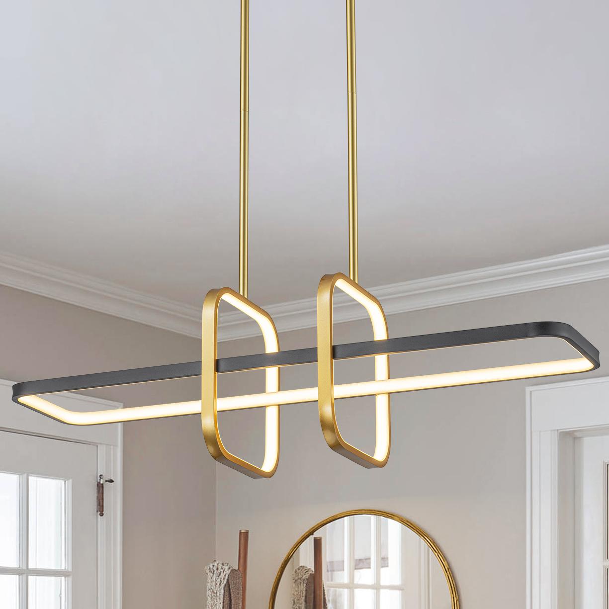 Glowlings 3-flammige, moderne, 86,4 cm breite, lineare LED-Pendelleuchte, Inselleuchte