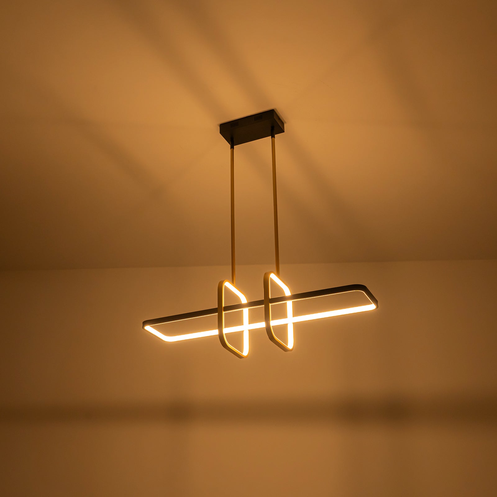 Glowlings 3-flammige, moderne, 86,4 cm breite, lineare LED-Pendelleuchte, Inselleuchte