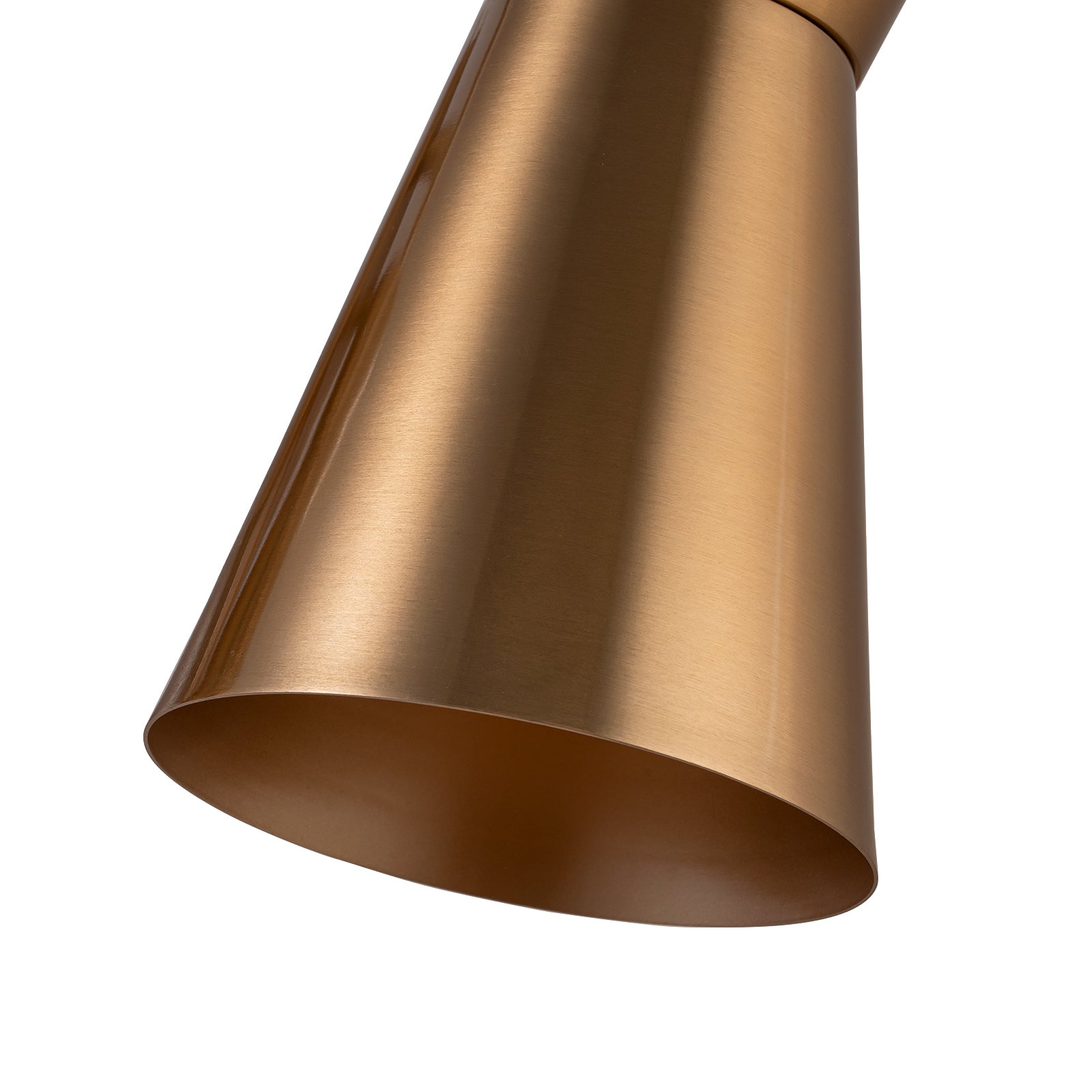 Glowlings 3-flammige, moderne, 55,9 cm breite, lineare Wandleuchte aus antikem Messing, kegelförmig, für Badezimmer, Waschtisch, Wandleuchte