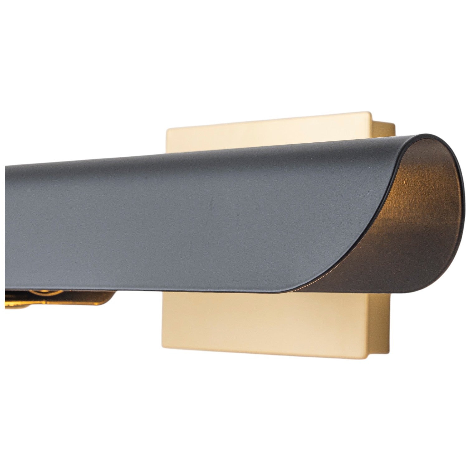 Glowlings 2-Light Modern 24"Wide Linear Matte Black and Gold Picture Light with 180° Adjustable Curved Shield