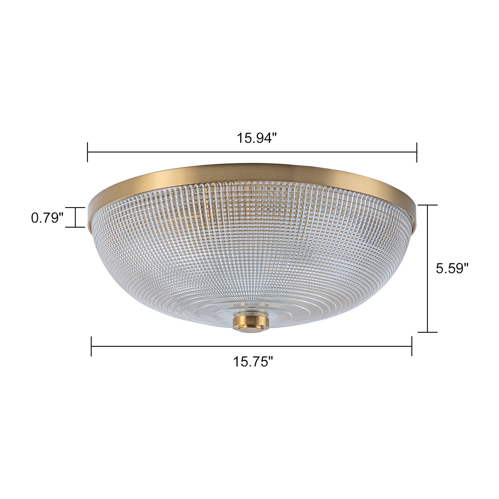 Glowlings 3-Light Modern 16"Wide Prismatic Clear Glass Round Flush Mount Ceiling Light
