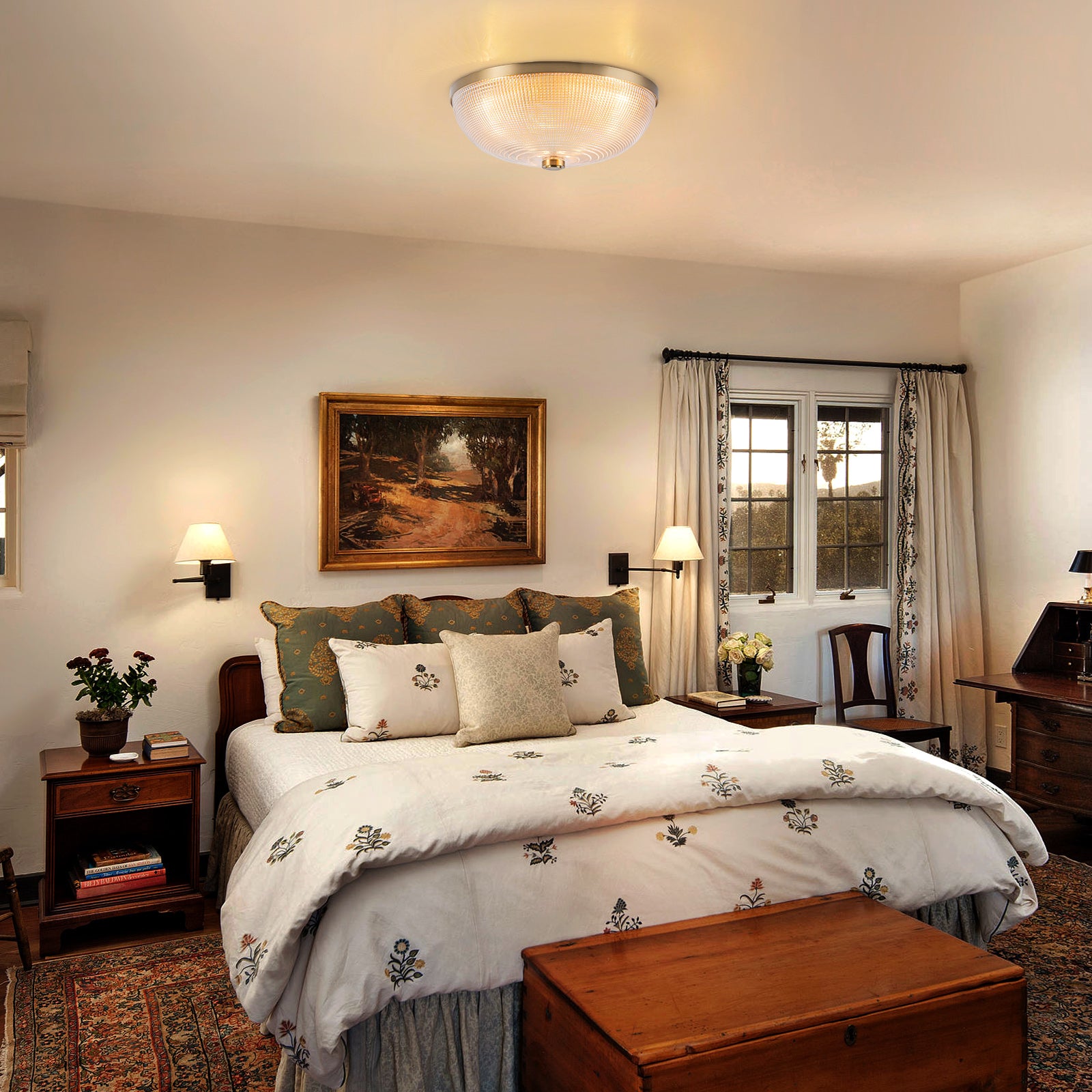 Glowlings 3-Light Modern 16"Wide Prismatic Clear Glass Round Flush Mount Ceiling Light