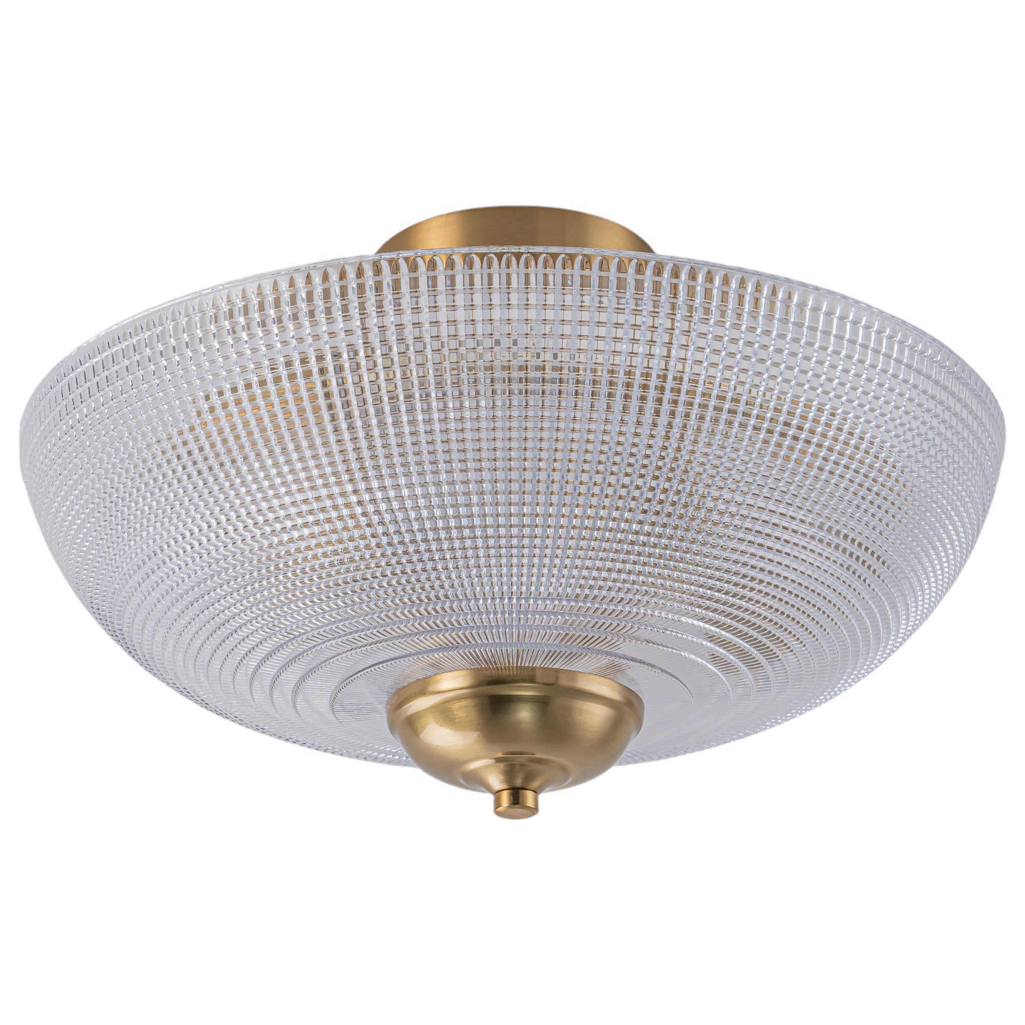 Glowlings 3-Light Modern 16"Wide Prismatic Clear Glass Round Semi-Flush Mount Ceiling Light