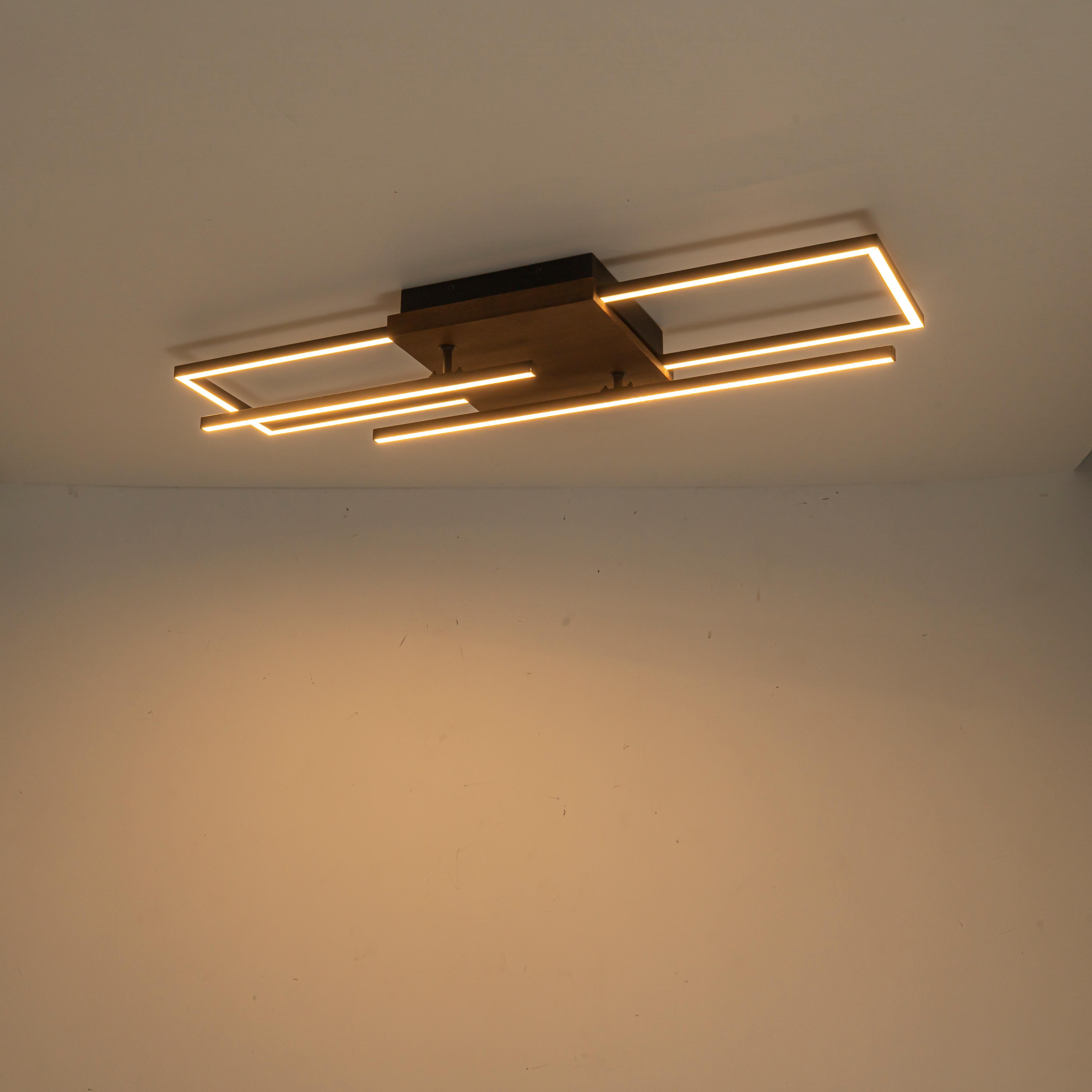 Glowlings 3-Light Modern Rotatable LED Linear Wood Flush Mount Ceiling Light