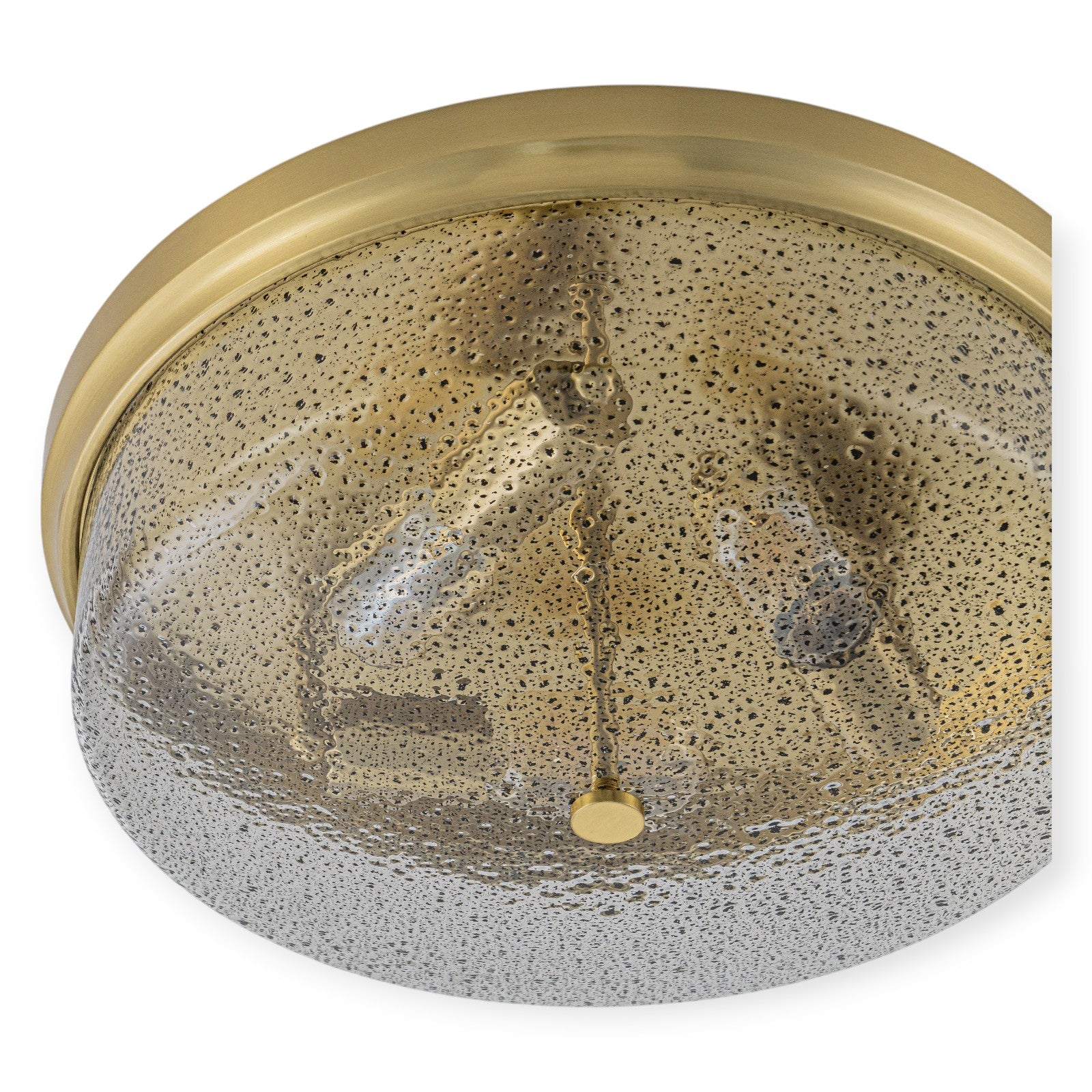 Glowlings 3-Light Modern 16"Wide Black/Gold Seeded Glass Drum Flush Mount Ceiling Light