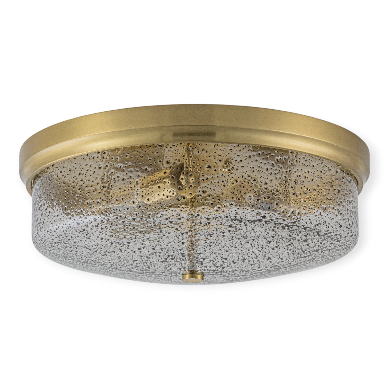 Glowlings 3-Light Modern 16"Wide Black/Gold Seeded Glass Drum Flush Mount Ceiling Light