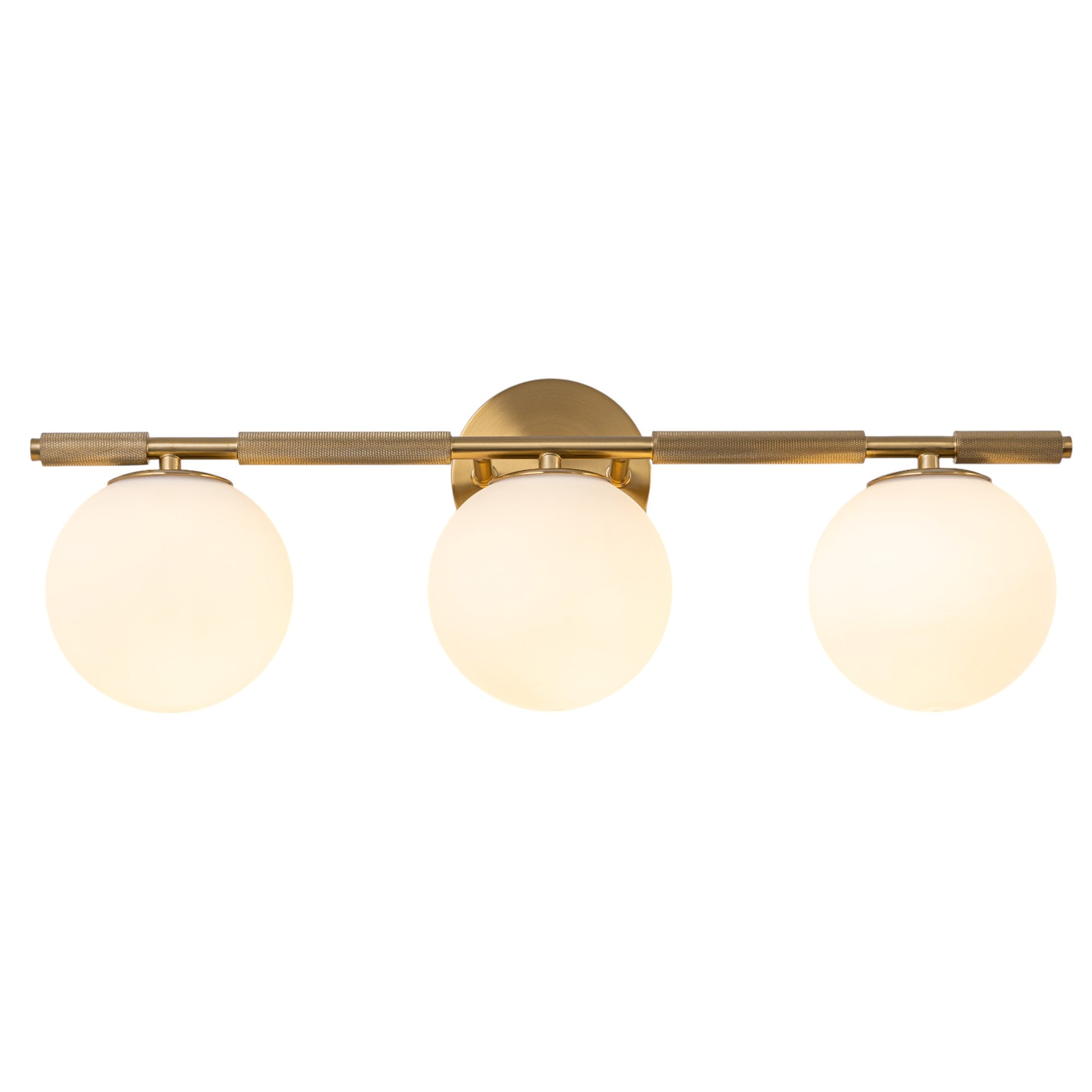 Glowlings 3-Light Vintage Antique Copper Globe Opal Glass Bathroom Vanity Light