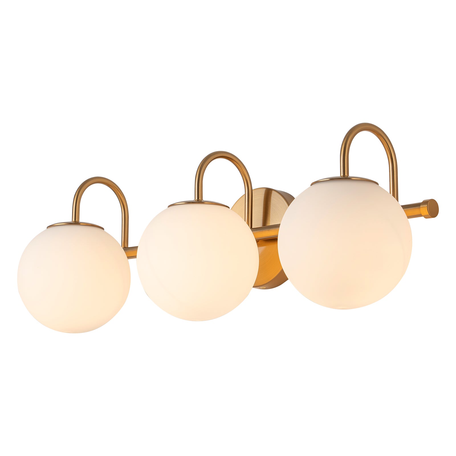 Glowlings 3/4-Light Vintage Antique Copper Opal Glass Bathroom Vanity Light Over Mirror
