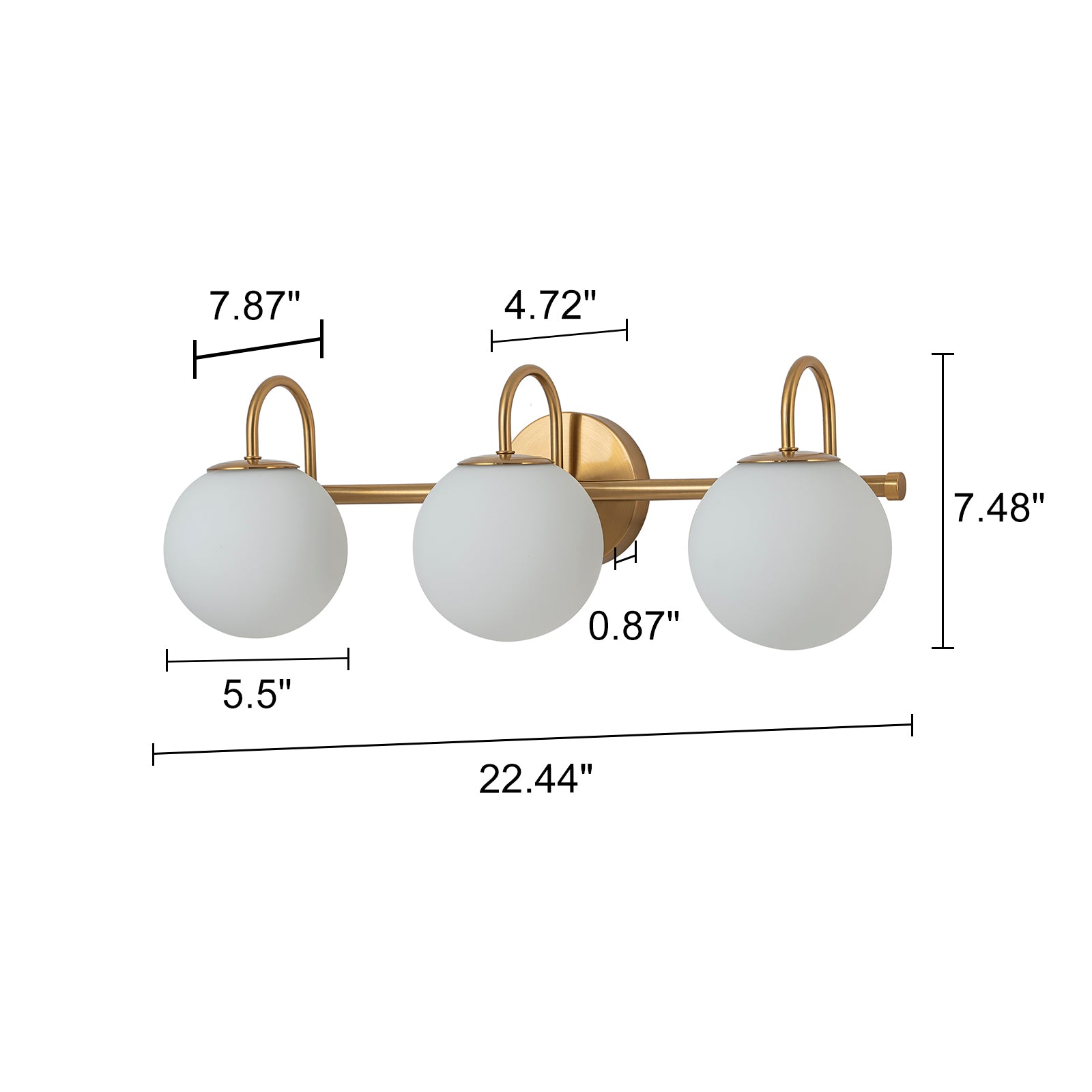 Glowlings 3/4-Light Vintage Antique Copper Opal Glass Bathroom Vanity Light Over Mirror