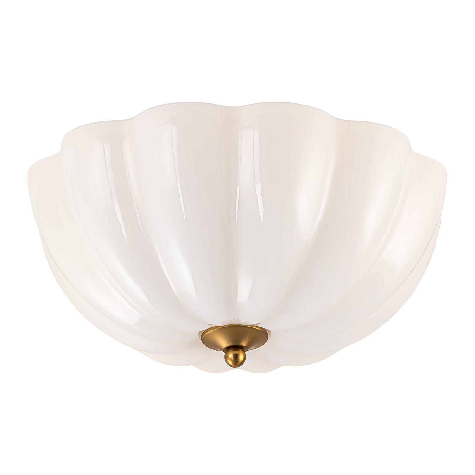 Glowlings 3-flammige Vintage-Deckenleuchte, 40,6 cm breit, mattiertes Wolkenglas, halbbündige Montage