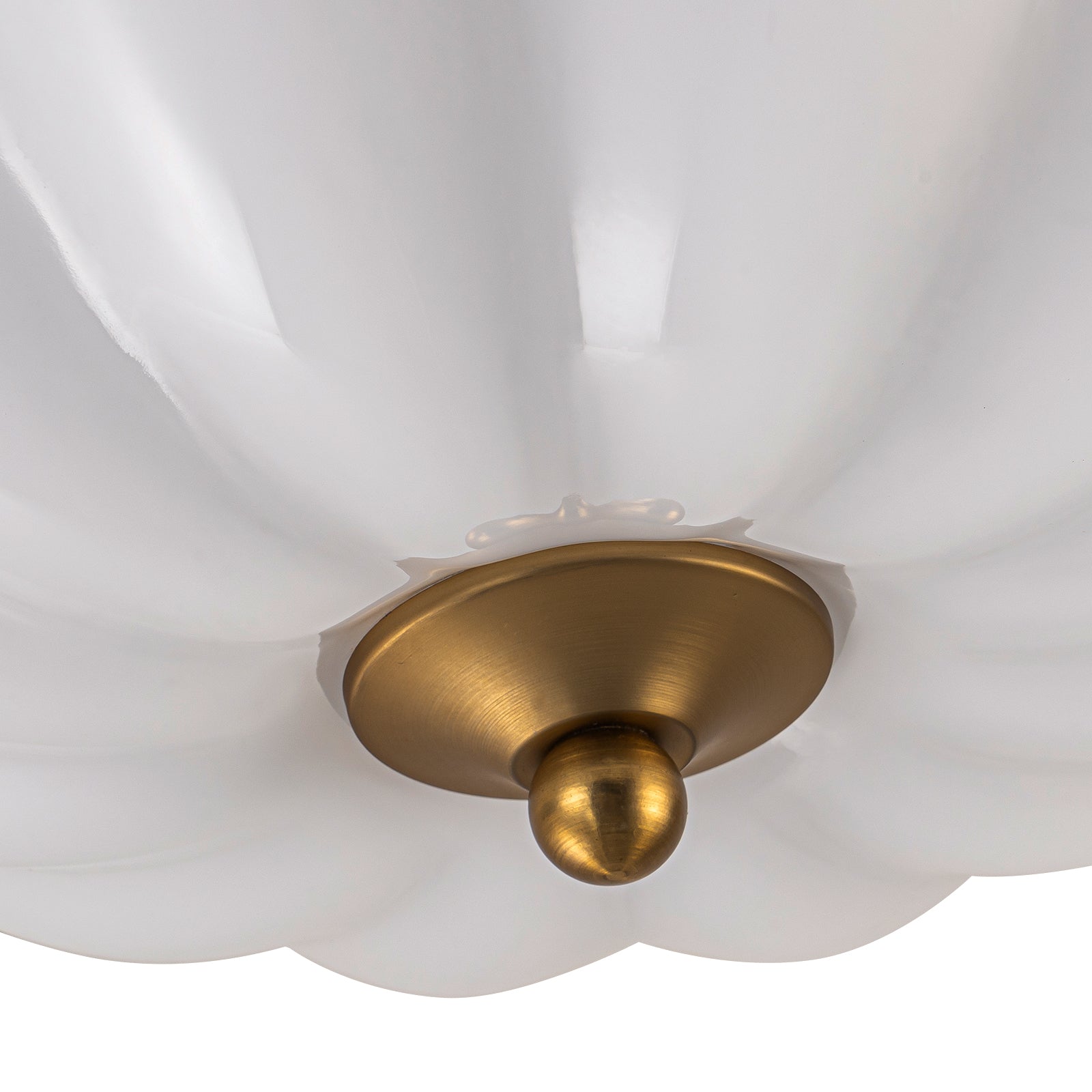 Glowlings 3-flammige Vintage-Deckenleuchte, 40,6 cm breit, mattiertes Wolkenglas, halbbündige Montage