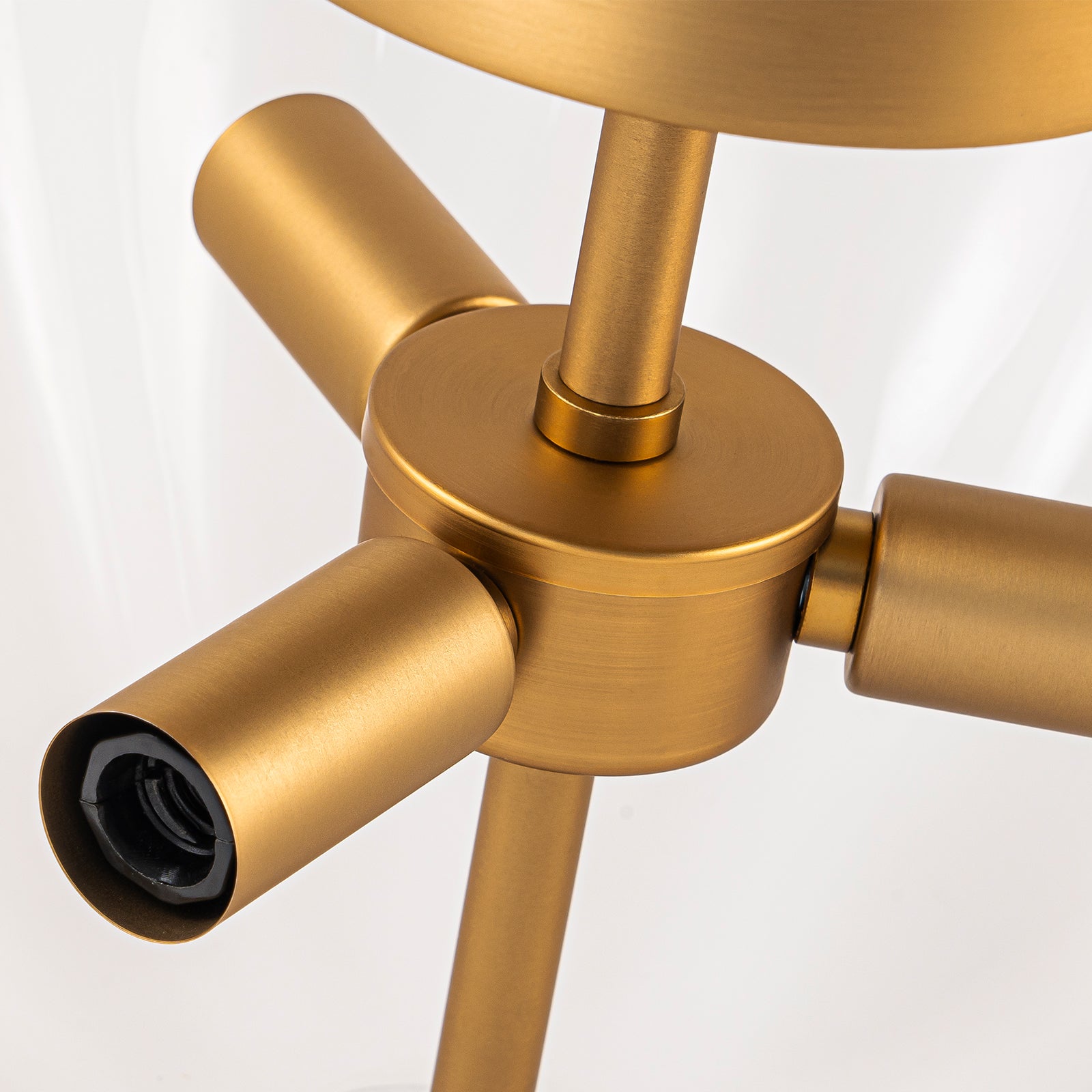 Glowlings 3-flammige Vintage-Deckenleuchte, 40,6 cm breit, mattiertes Wolkenglas, halbbündige Montage