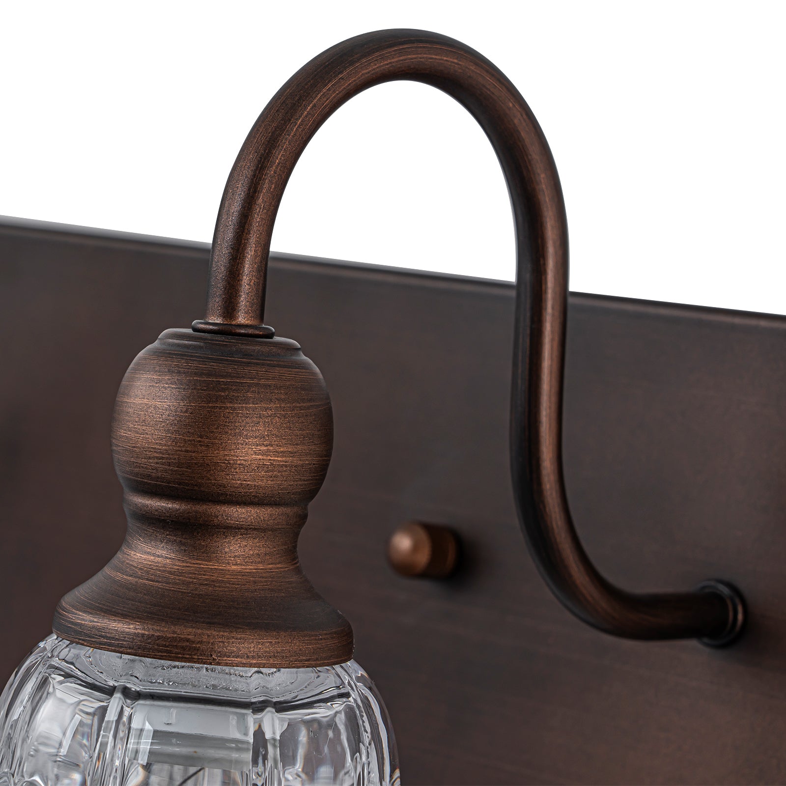 Glowlings 3/4-flammige Badezimmer-Waschtischleuchte im Vintage-Stil, Antik-Bronze, Glas, blumenförmig, über dem Spiegel