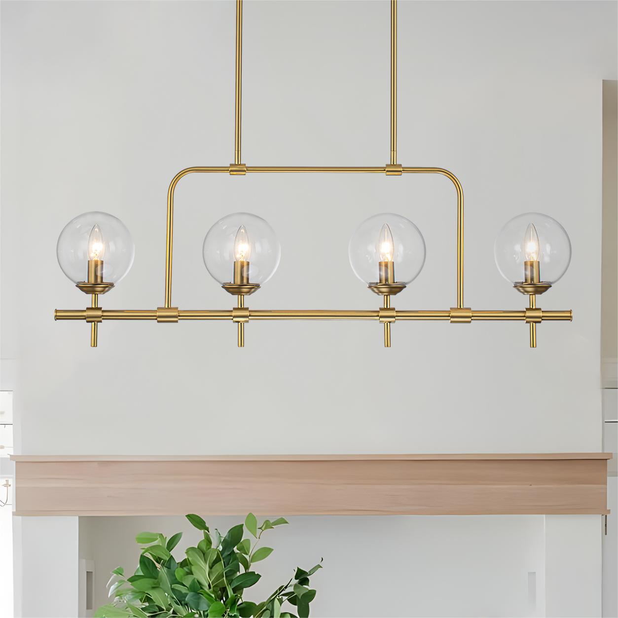 Gold linear outlet pendant light