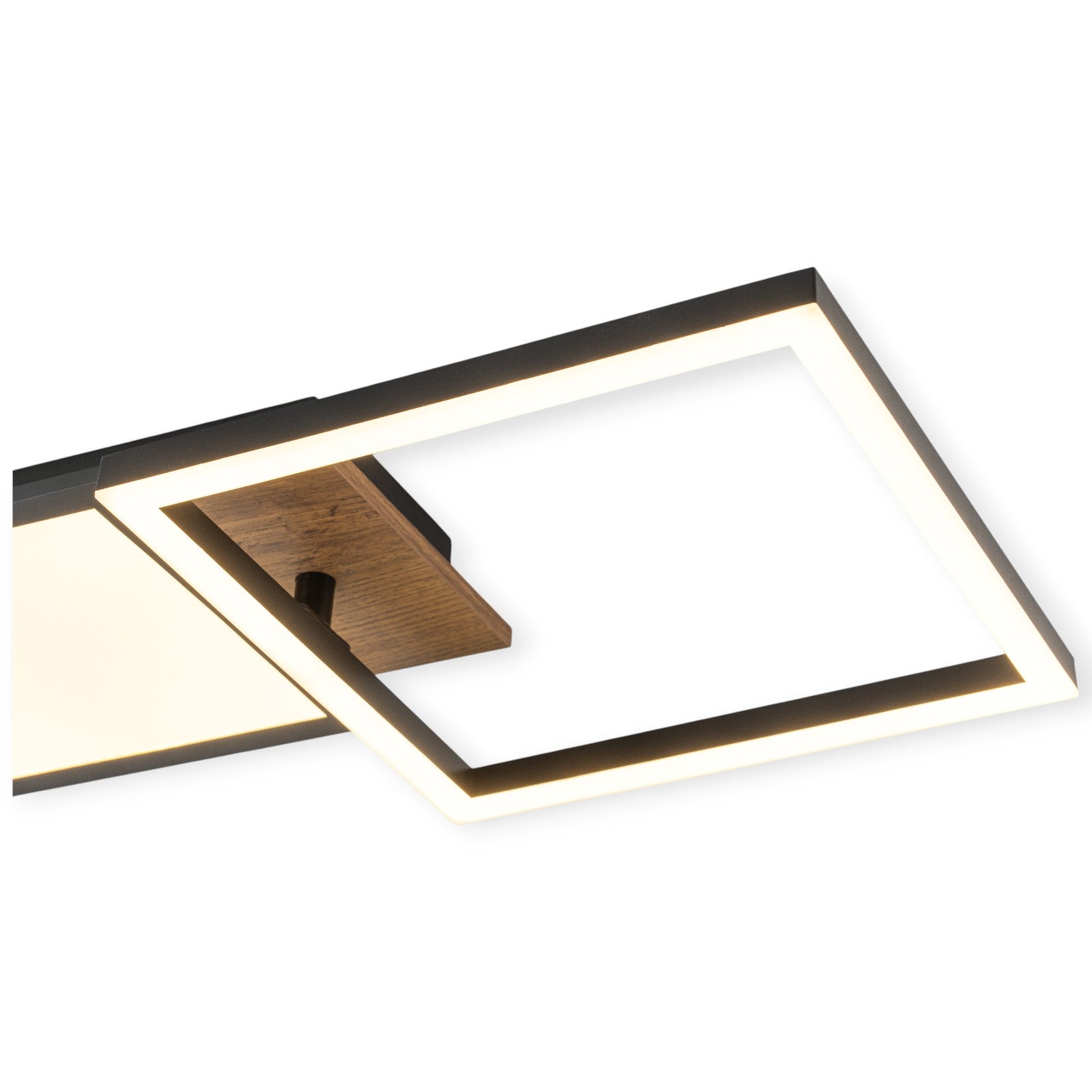 Glowlings 4-Light Farmhouse 39"Wide Large 360° Rotated Square LED Wood Flush Mount