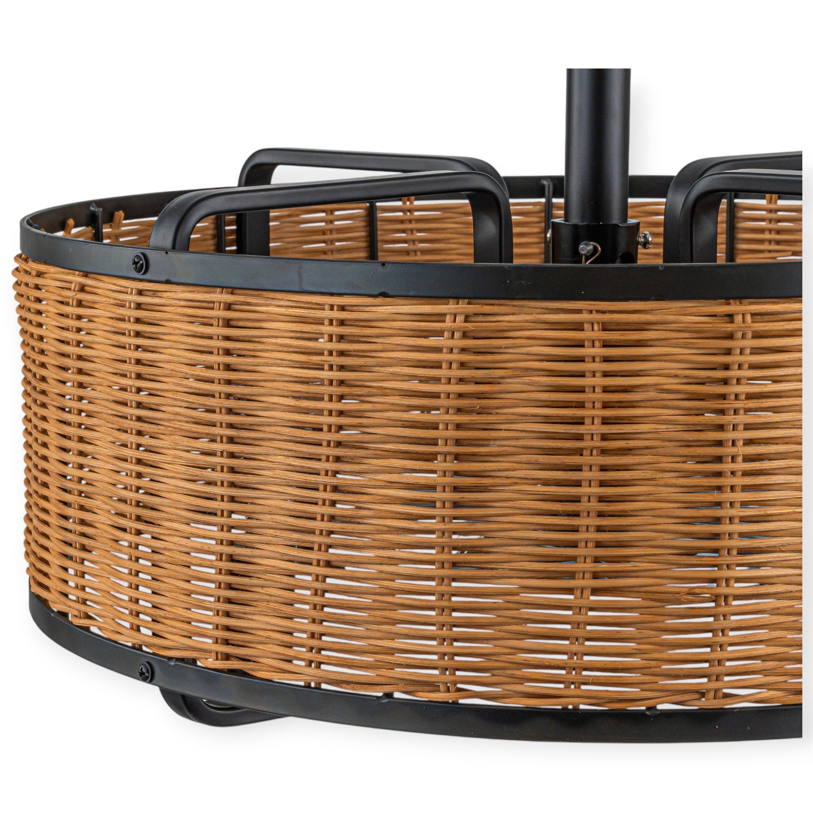 Glowlings 4-Light Farmhouse Rustic 19"Wide Hand-woven Rattan Drum Indoor Ceiling Fan with Light Remote Control