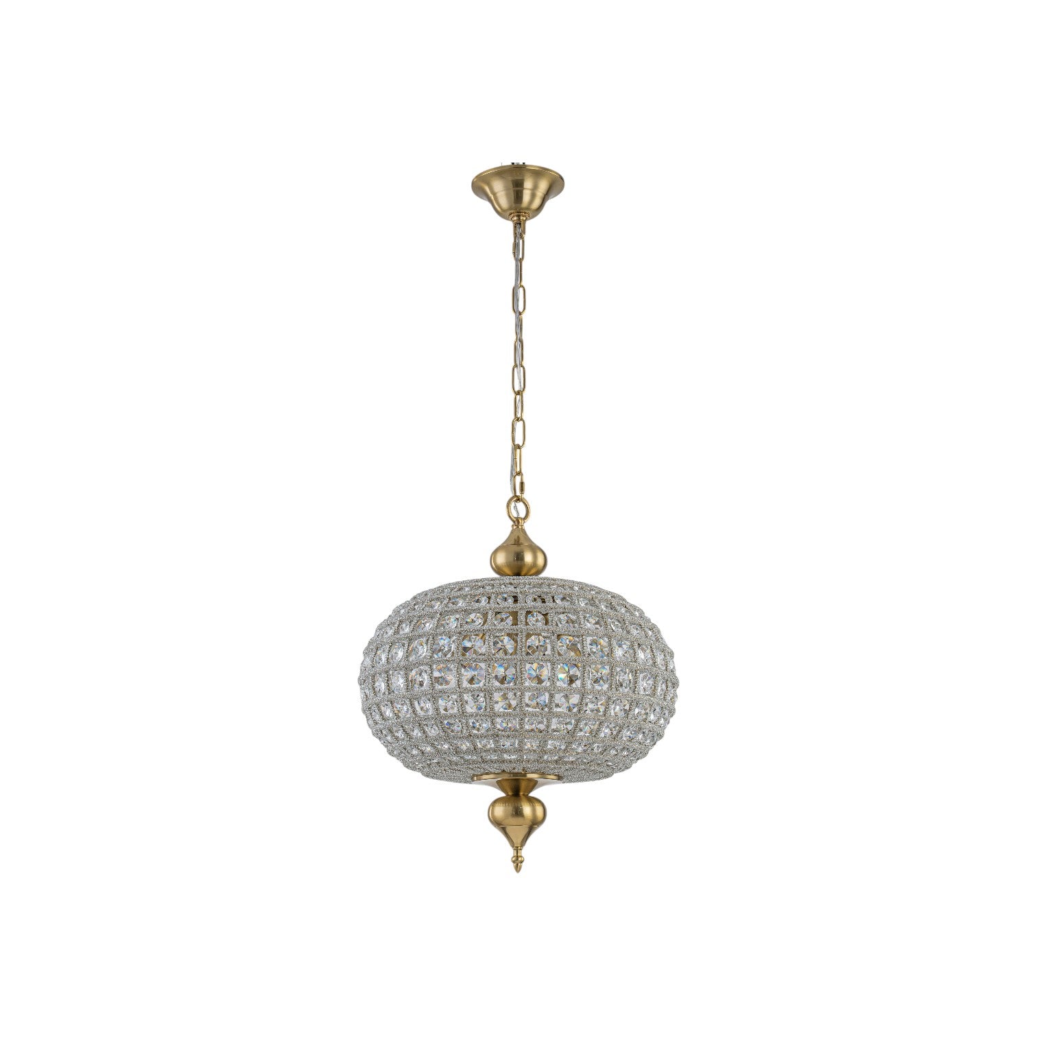 Glowlings 4-Light Empire Vintage 16"Wide Brass/Black Globe Crystal Chandelier