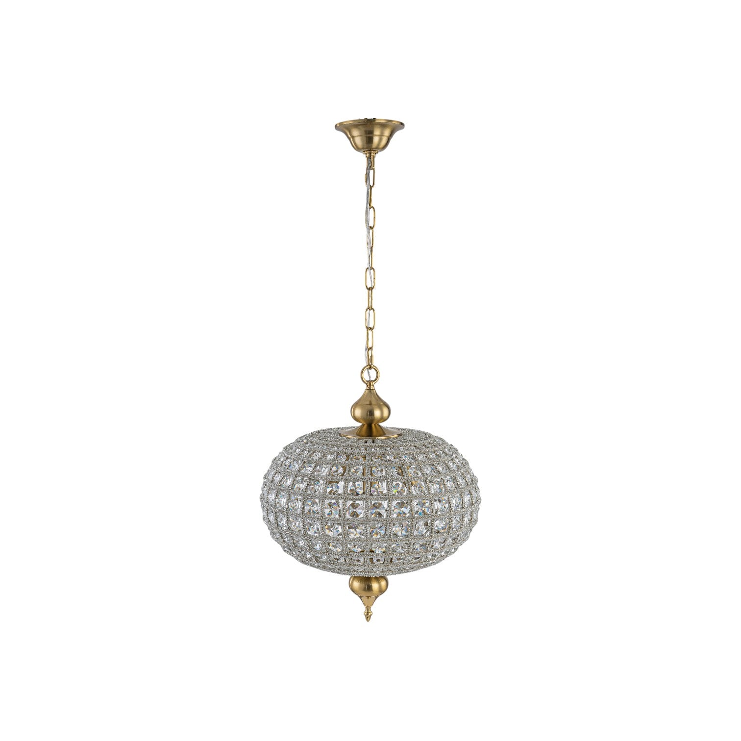 Glowlings 4-Light Empire Vintage 16"Wide Brass/Black Globe Crystal Chandelier