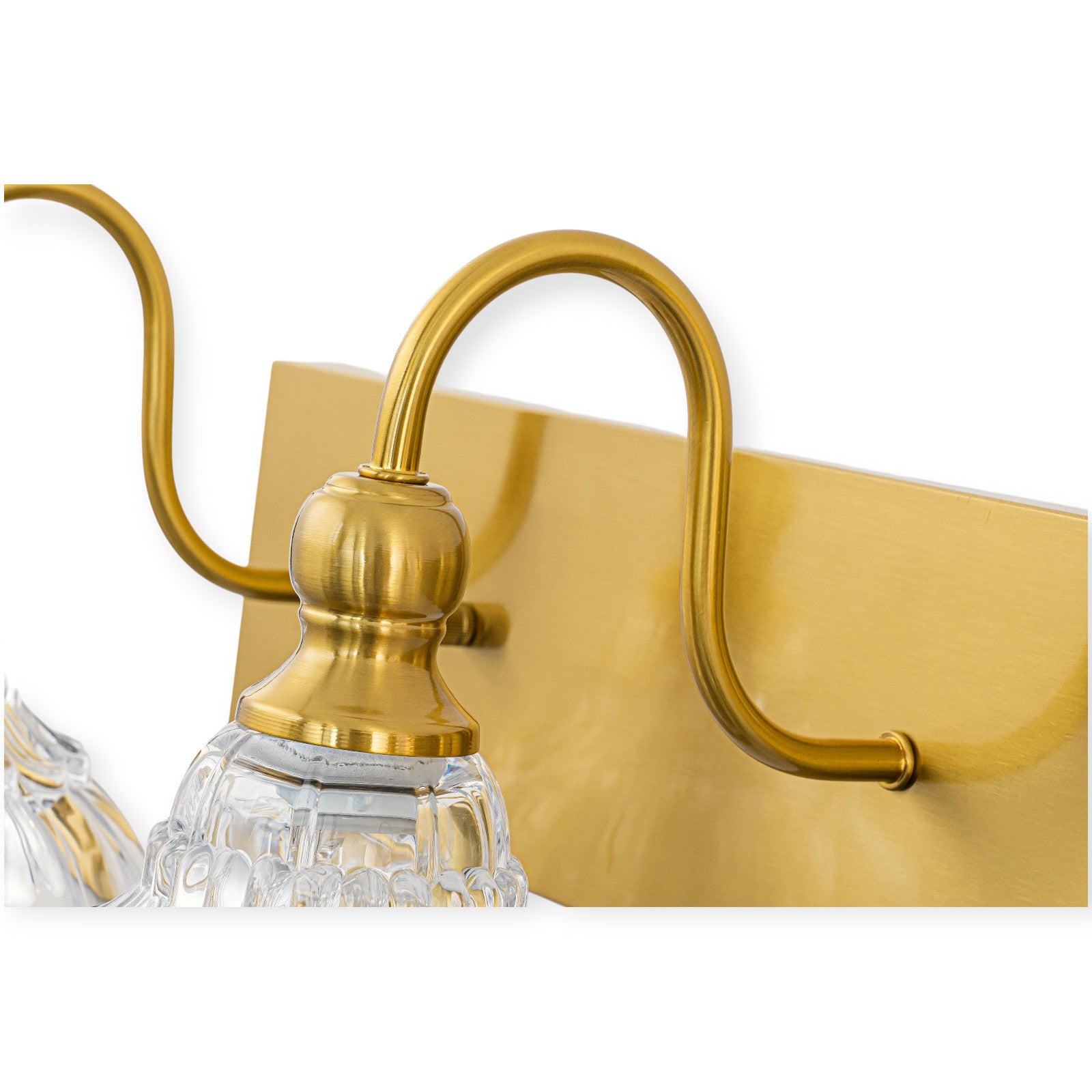 Glowlings 3/4-flammige Badezimmer-Waschtischleuchte im Vintage-Stil, Antik-Bronze, Glas, blumenförmig, über dem Spiegel