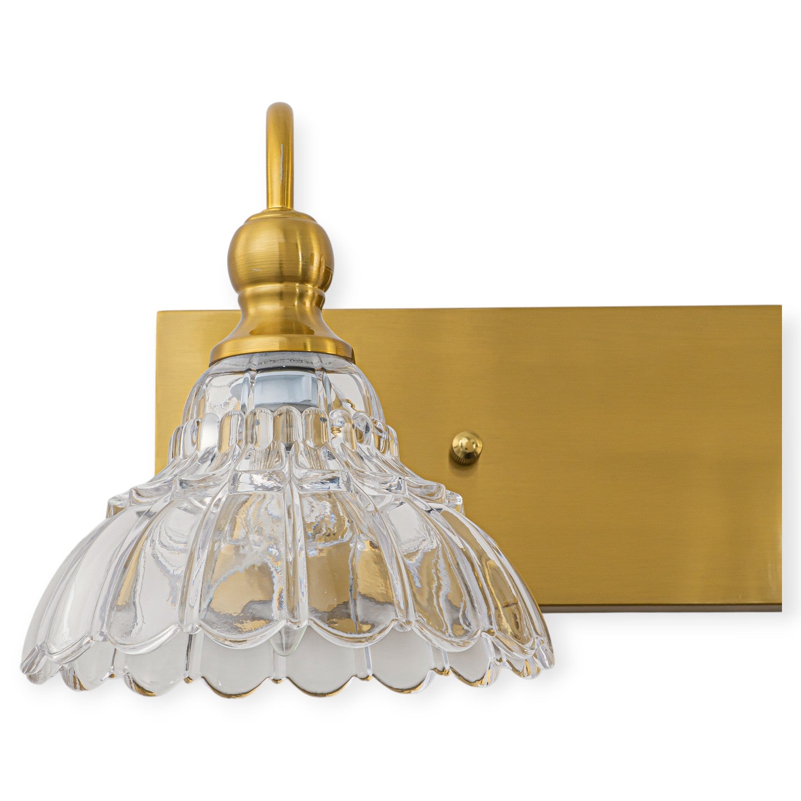 Glowlings 3/4-flammige Badezimmer-Waschtischleuchte im Vintage-Stil, Antik-Bronze, Glas, blumenförmig, über dem Spiegel