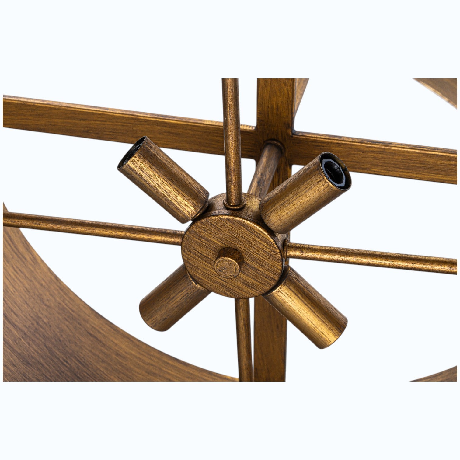 Glowlings 4-Light Industrial 2-Tiered Brushed Brass Metal Drum Chandelier Converts To Semi-Flush Mount