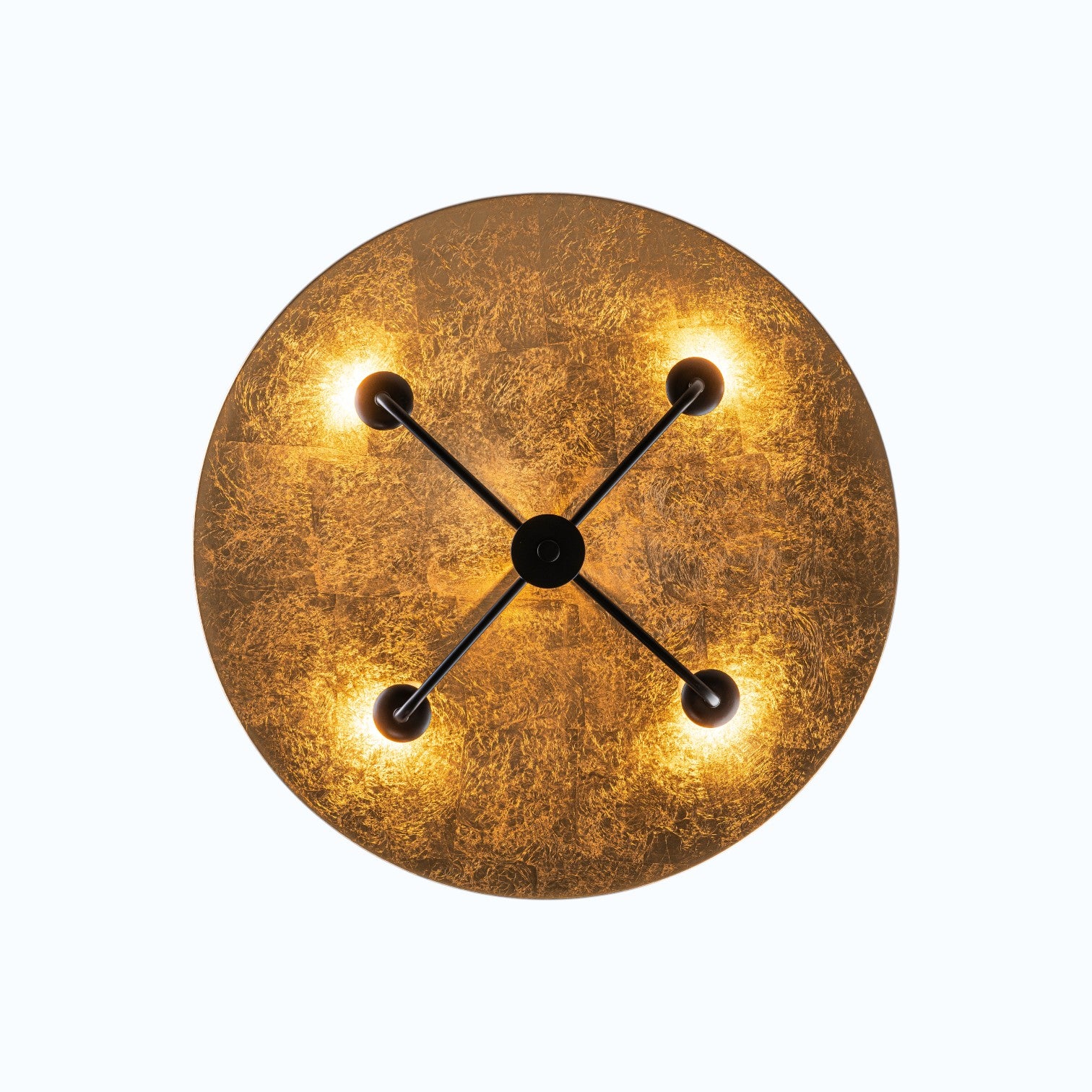 Glowlings 4-Light Industrial Rustic Black Metal Dome Chandelier with Gold Interior Island Pendant Light