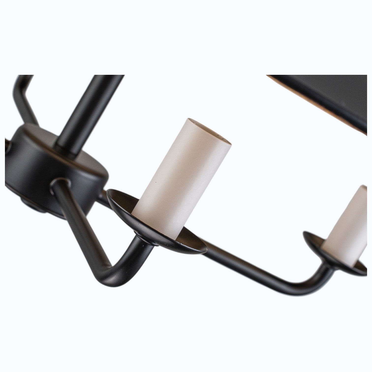 Glowlings 4-Light Industrial Rustic Black Metal Dome Chandelier with Gold Interior Island Pendant Light